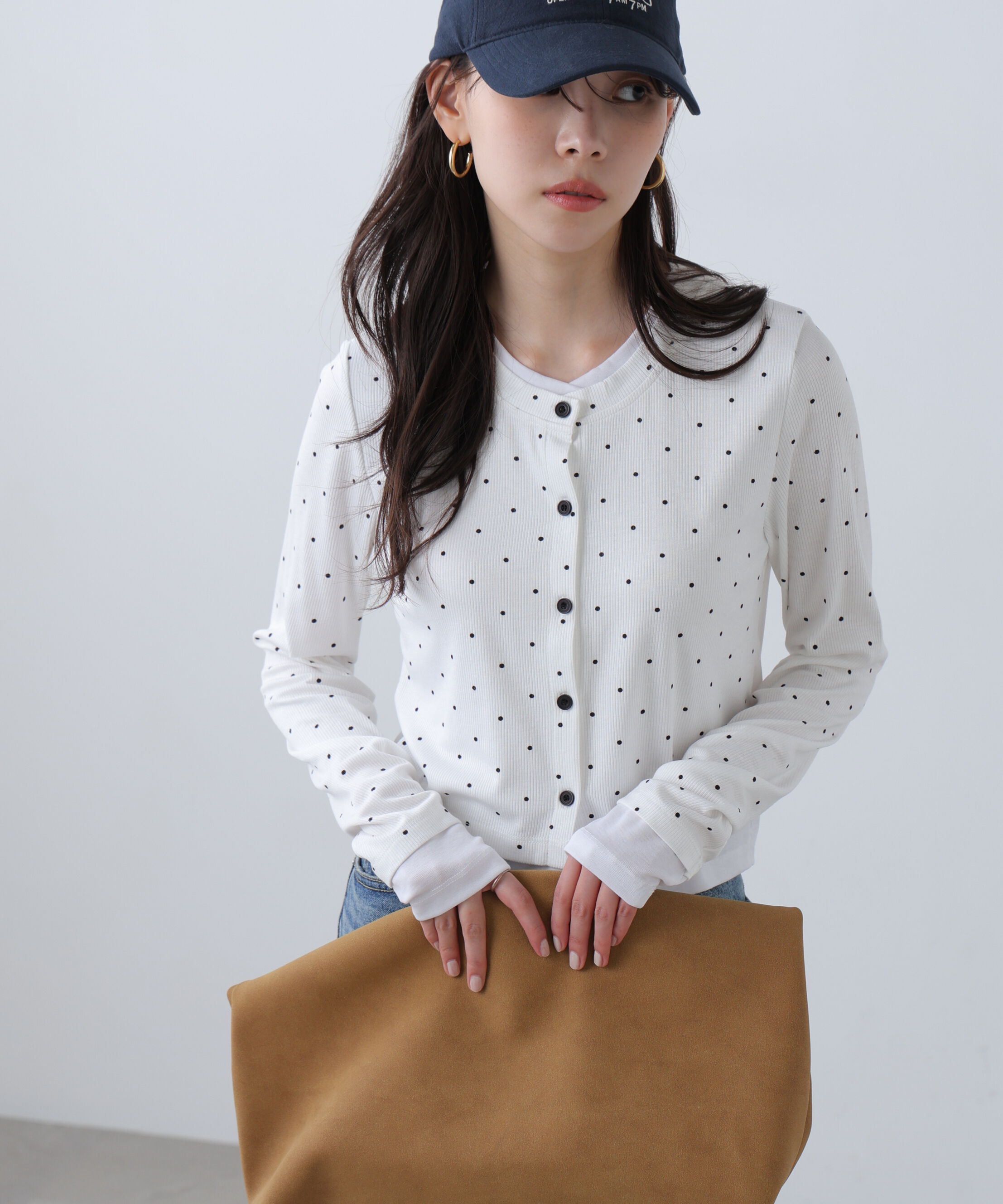  「レイヤード風カットソーカーディガン」|Tシャツ・カットソー|