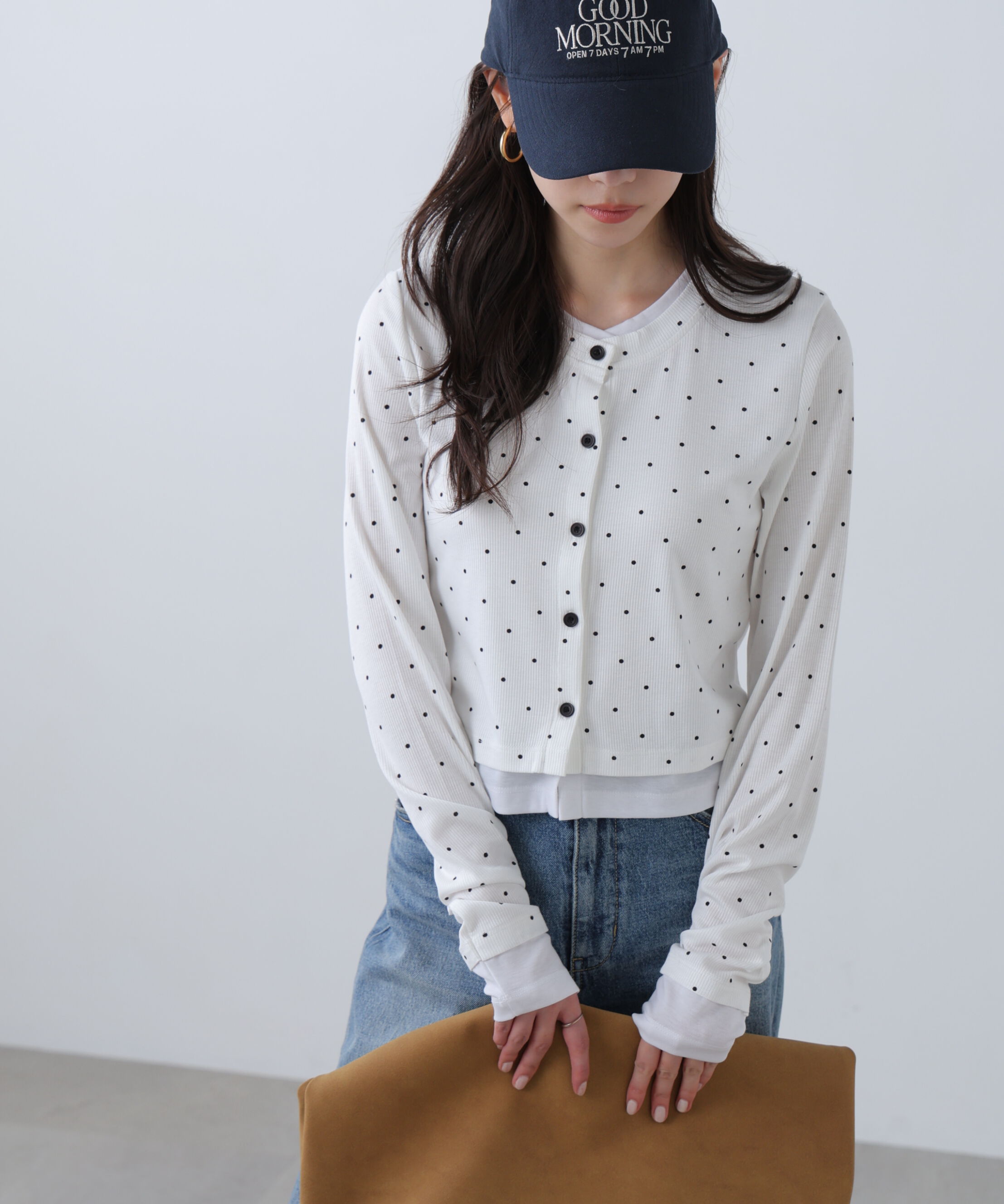  「レイヤード風カットソーカーディガン」|Tシャツ・カットソー|