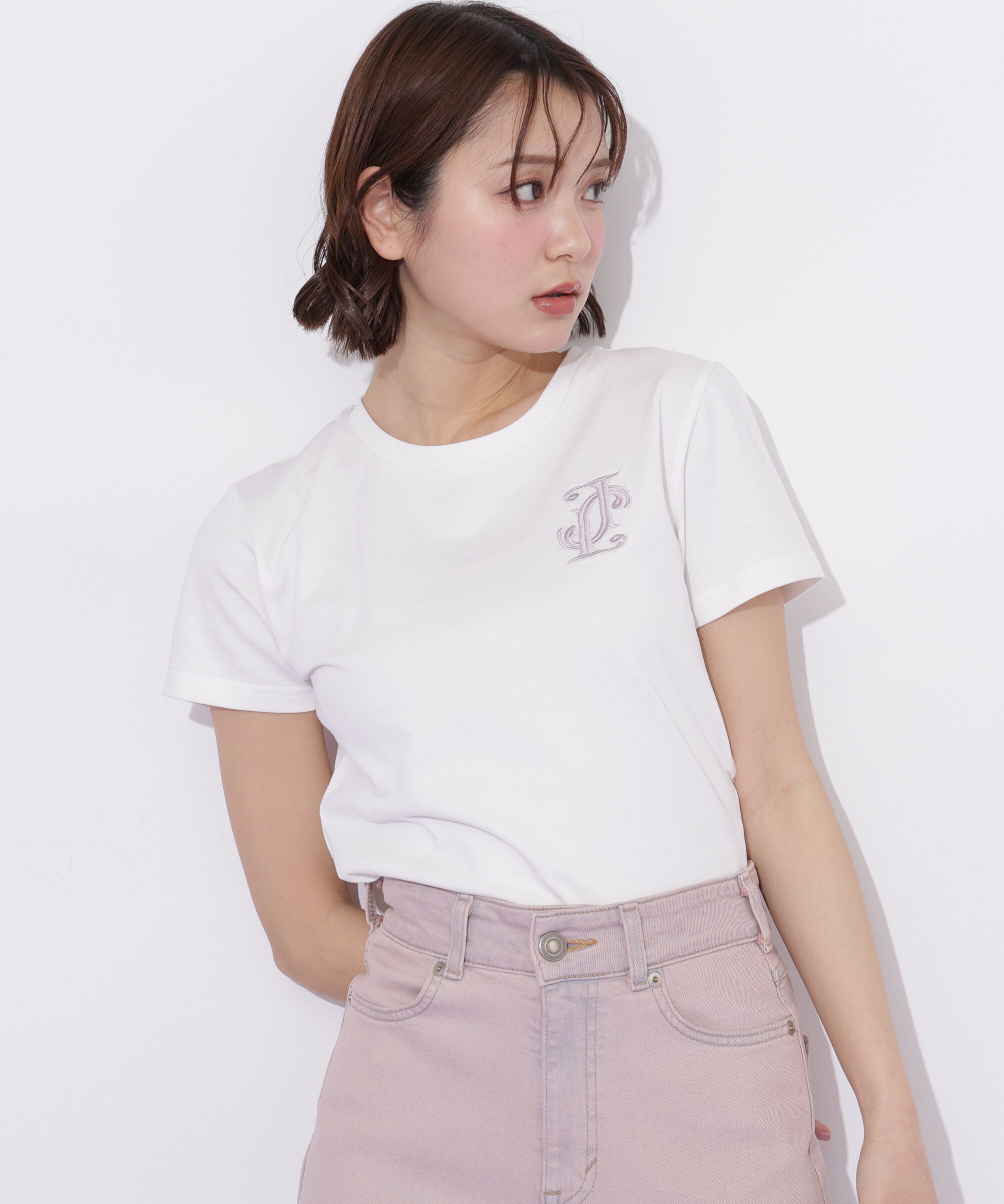  「クロスJモチーフ刺繍ロゴTシャツ」|Tシャツ・カットソー|