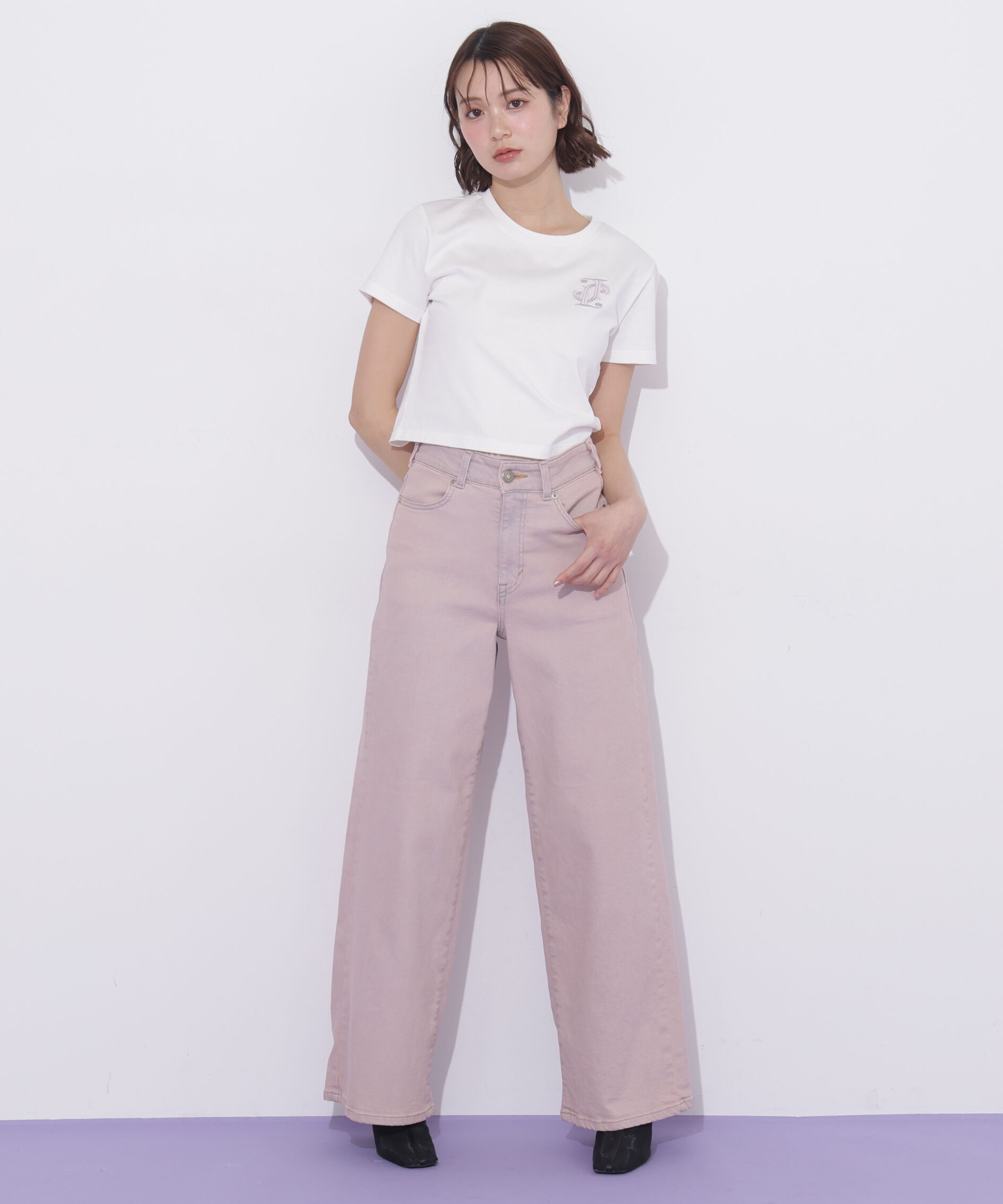  「クロスJモチーフ刺繍ロゴTシャツ」|Tシャツ・カットソー|