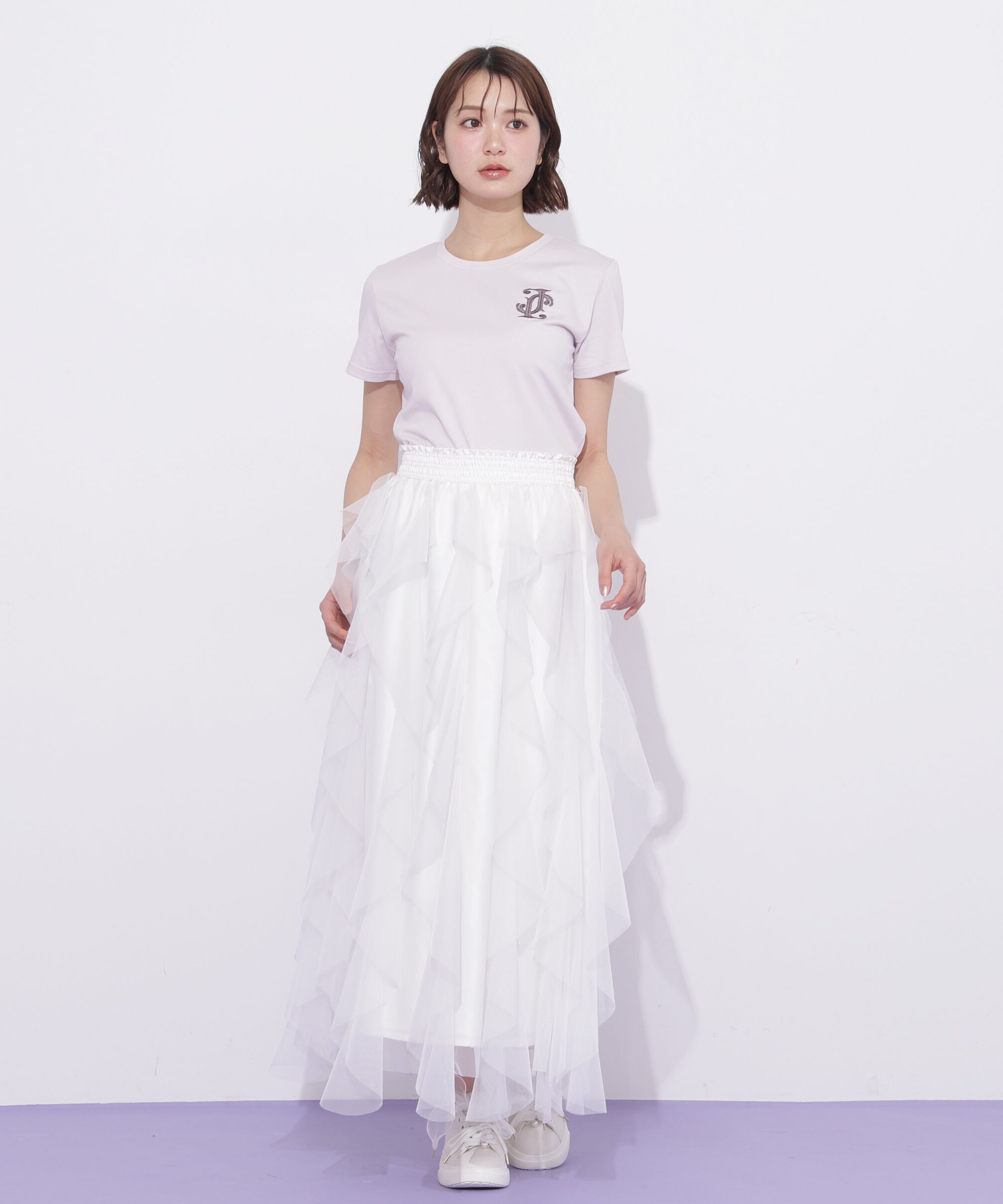  「クロスJモチーフ刺繍ロゴTシャツ」|Tシャツ・カットソー|