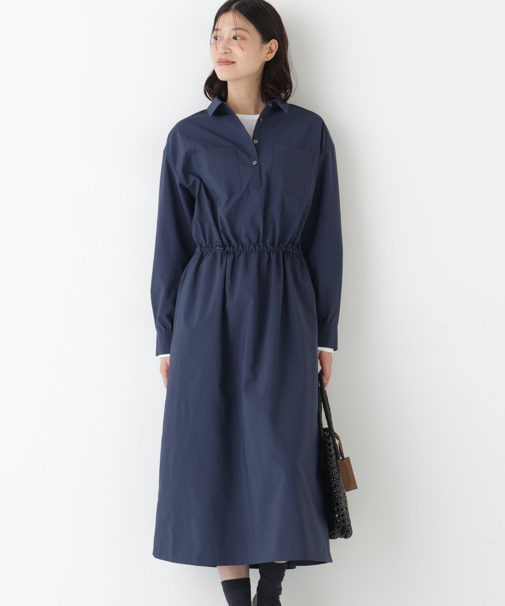  「◆《ウォッシャブル》ドロストシャツワンピース」|ワンピース|