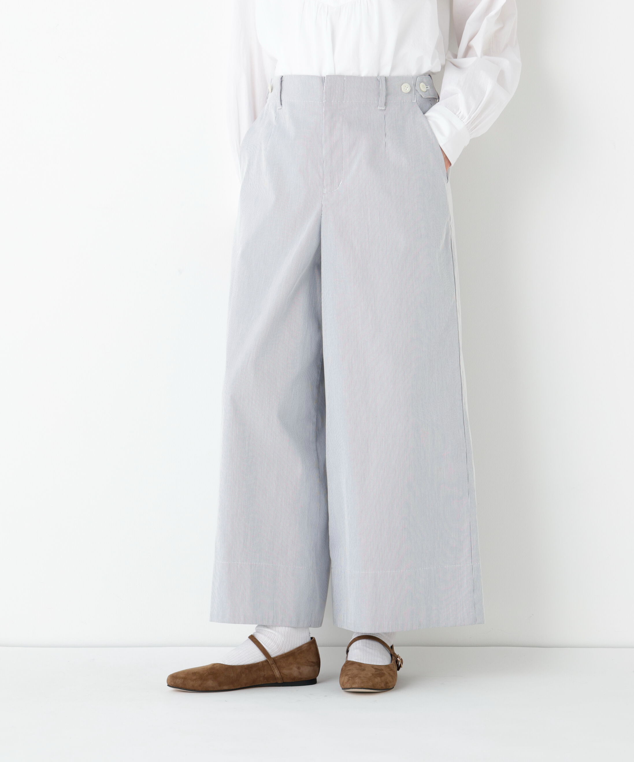  「◆《ウォッシャブル/マルチサイズ》コードストレッチガウチョパンツ」|その他|