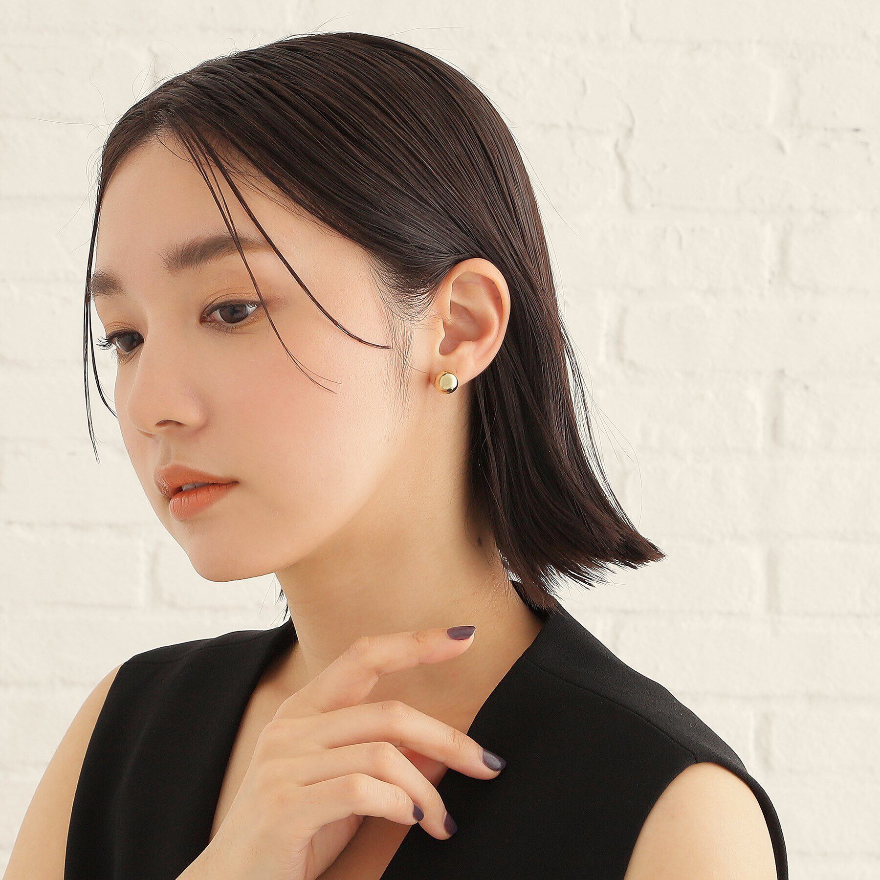 COCOSHNIK ONKITSCH「シルバー ホロウボール スタッドピアスS GP」|ピアス|