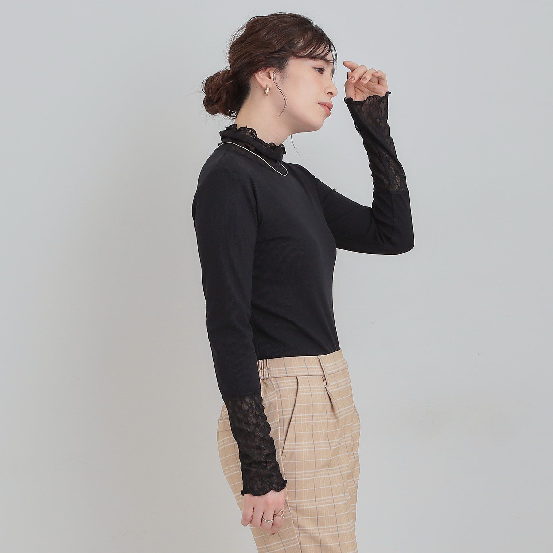 SHOO･LA･RUE「【洗濯機可】レイヤードスタイルに レース切り替えインナー」|Tシャツ・カットソー|