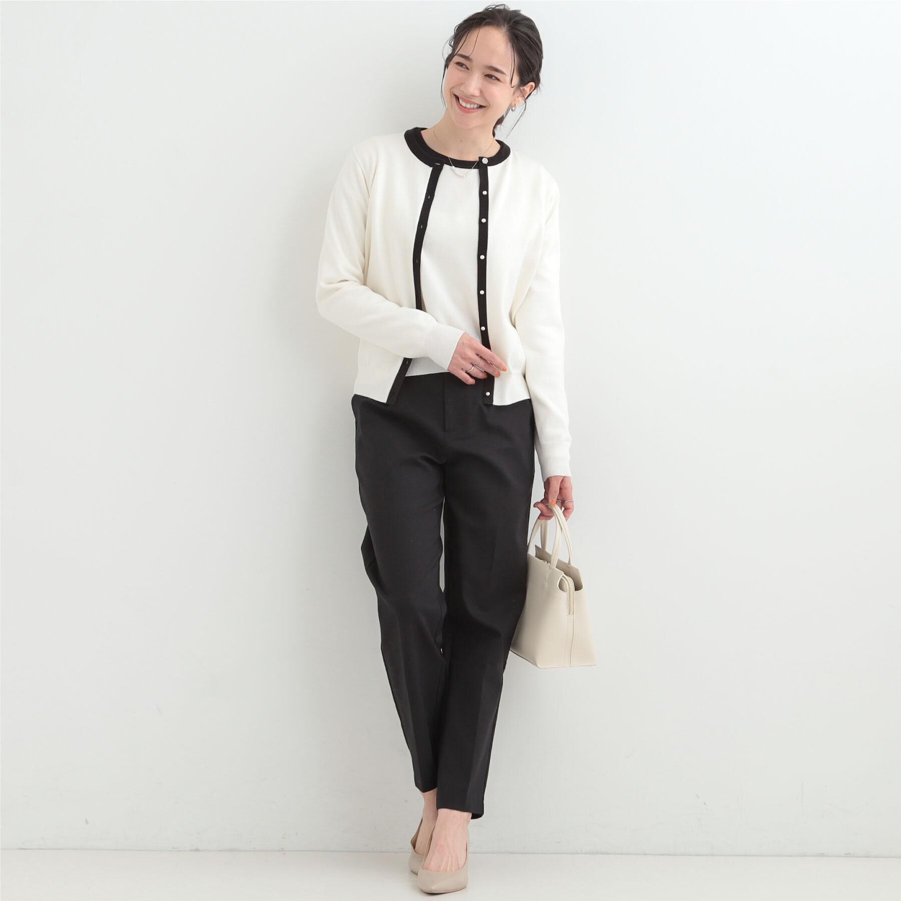 SHOO･LA･RUE「【洗濯機可/S-LL/アンサンブル可】シンプルきれい見え クルーネックニット」|ニット・セーター|