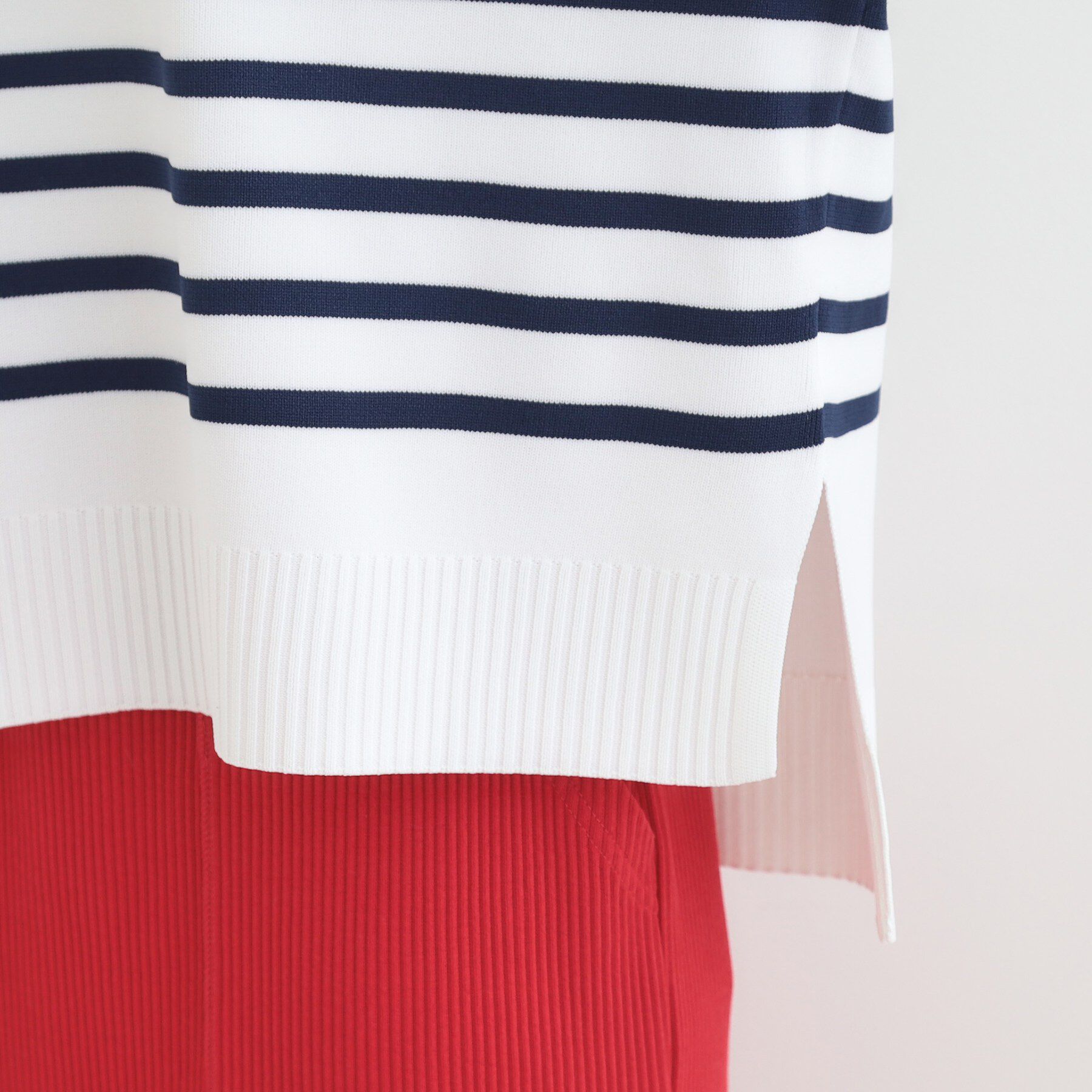 SHOO･LA･RUE「まるでTシャツ 大人カジュアルコーデに最適なボーダーニット」|ニット・セーター|