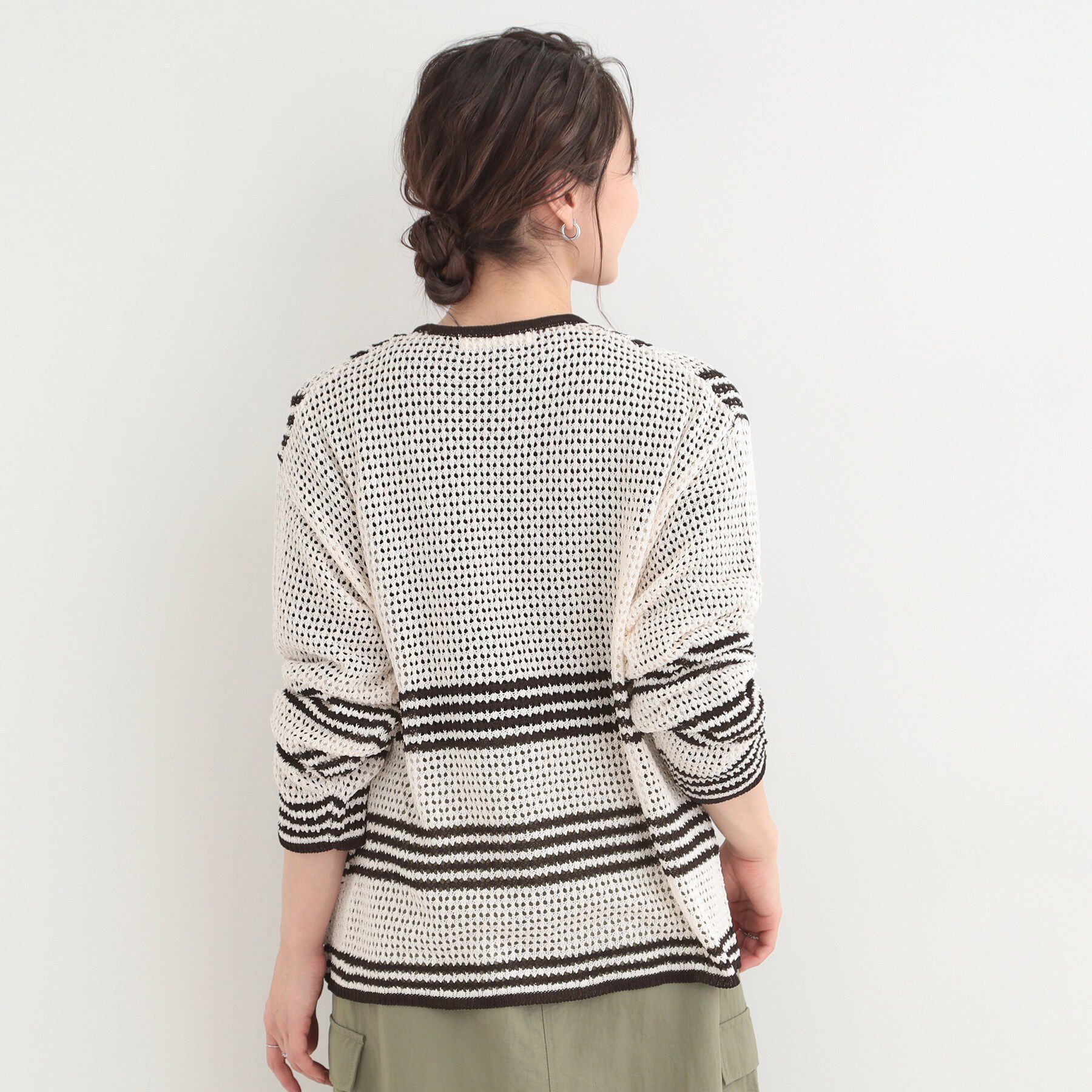 SHOO･LA･RUE「大人カジュアルなコーデに 配色クロシェ編み風カーディガン」|カーディガン|