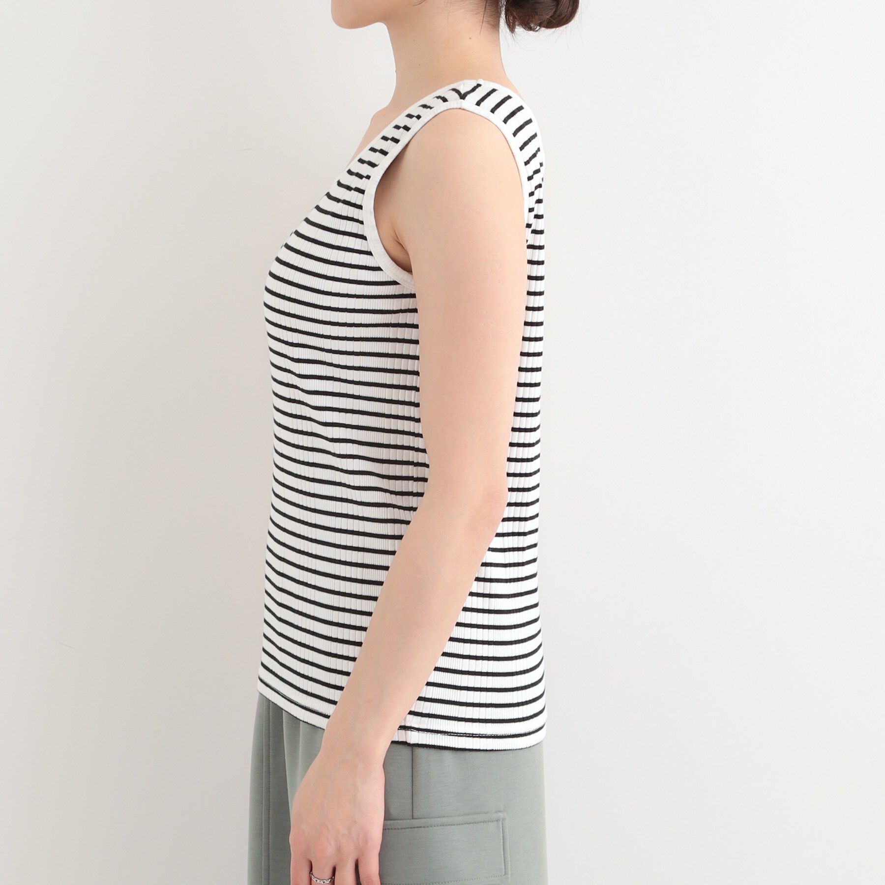 SHOO･LA･RUE「【前後2WAY/S-LL】毎日のお供に ランダムテレコタンクトップ」|キャミソール|