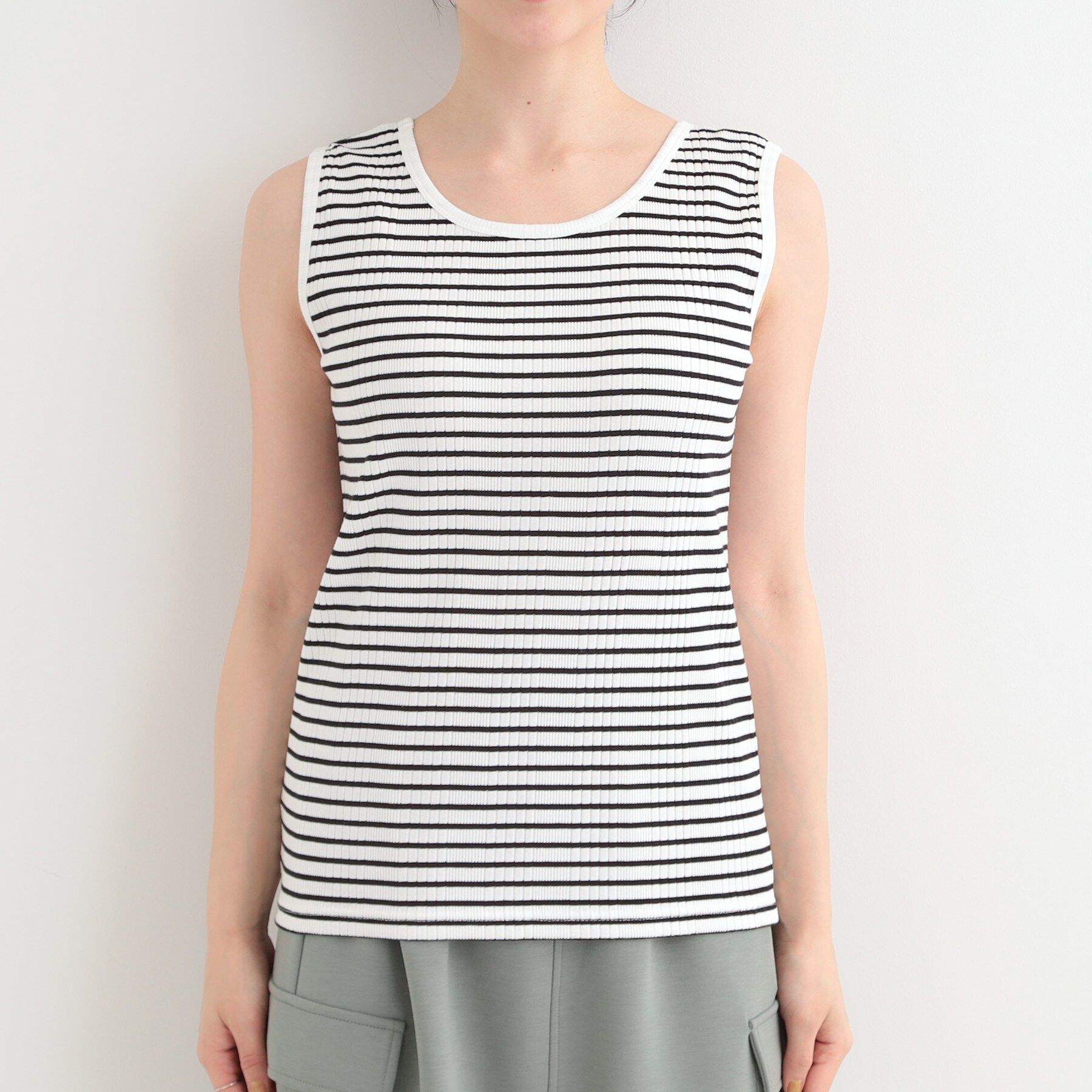 SHOO･LA･RUE「【前後2WAY/S-LL】毎日のお供に ランダムテレコタンクトップ」|キャミソール|