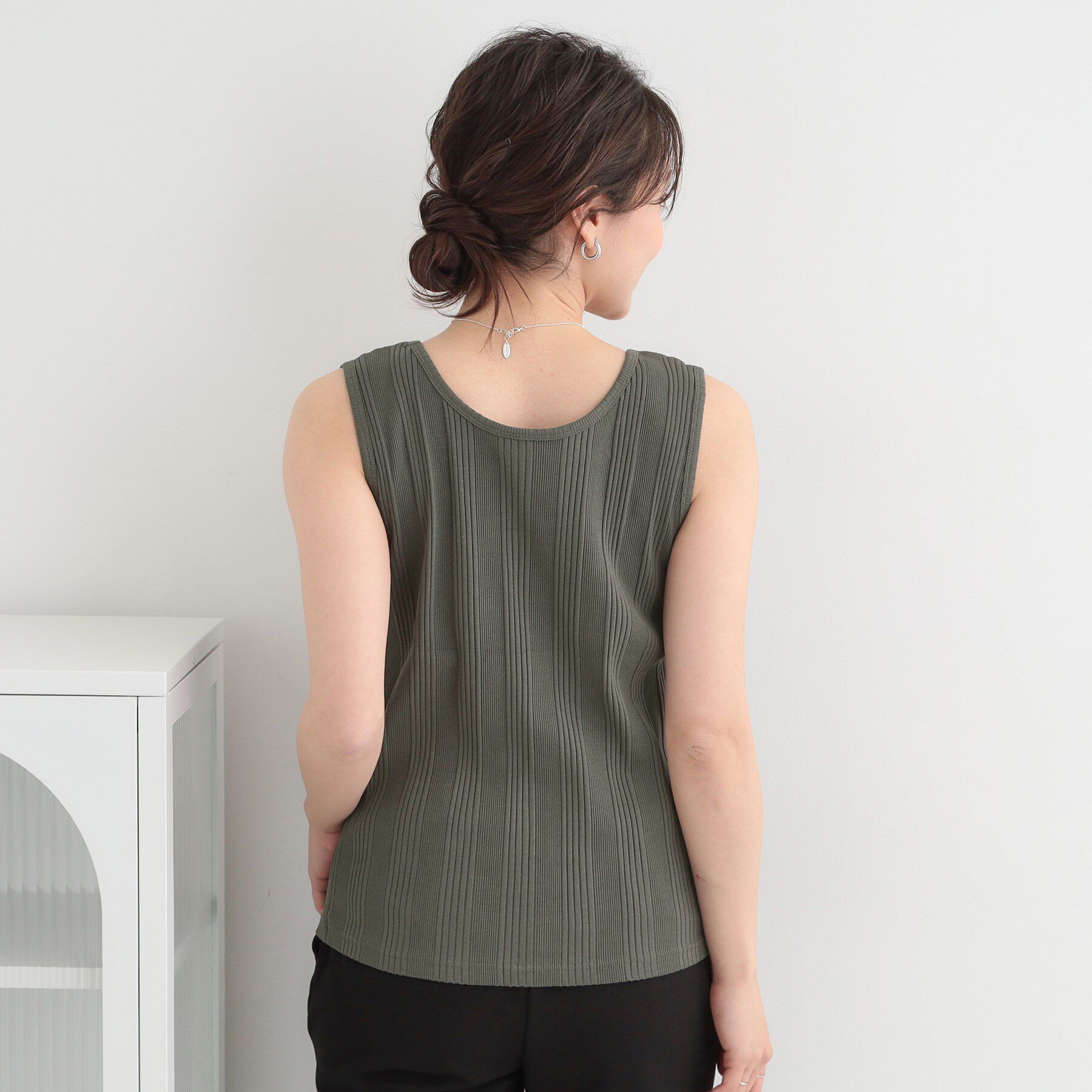 SHOO･LA･RUE「【前後2WAY/S-LL】毎日のお供に ランダムテレコタンクトップ」|キャミソール|