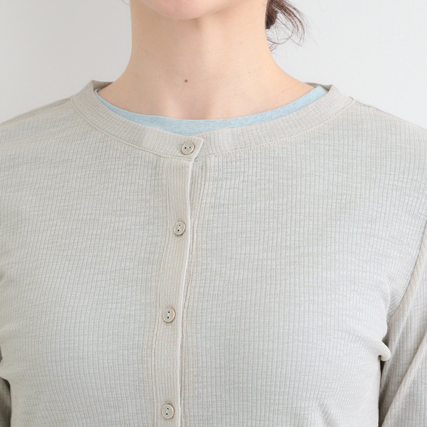 SHOO･LA･RUE「【2点セット/洗濯機可/S-LL】こなれ感あるレイヤードスタイルが即完成 シアーカーディガン+ロンT」|その他|