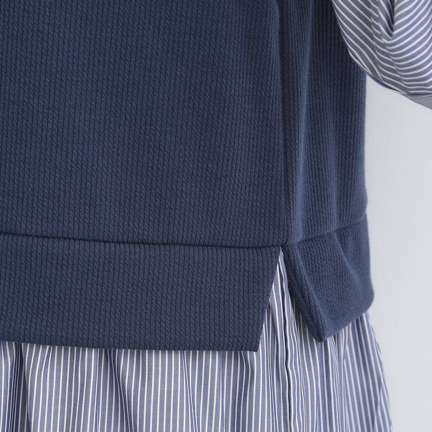 SHOO･LA･RUE「【S-LL/体型カバー】ストライプ柄ドッキングワンピース」|ワンピース|