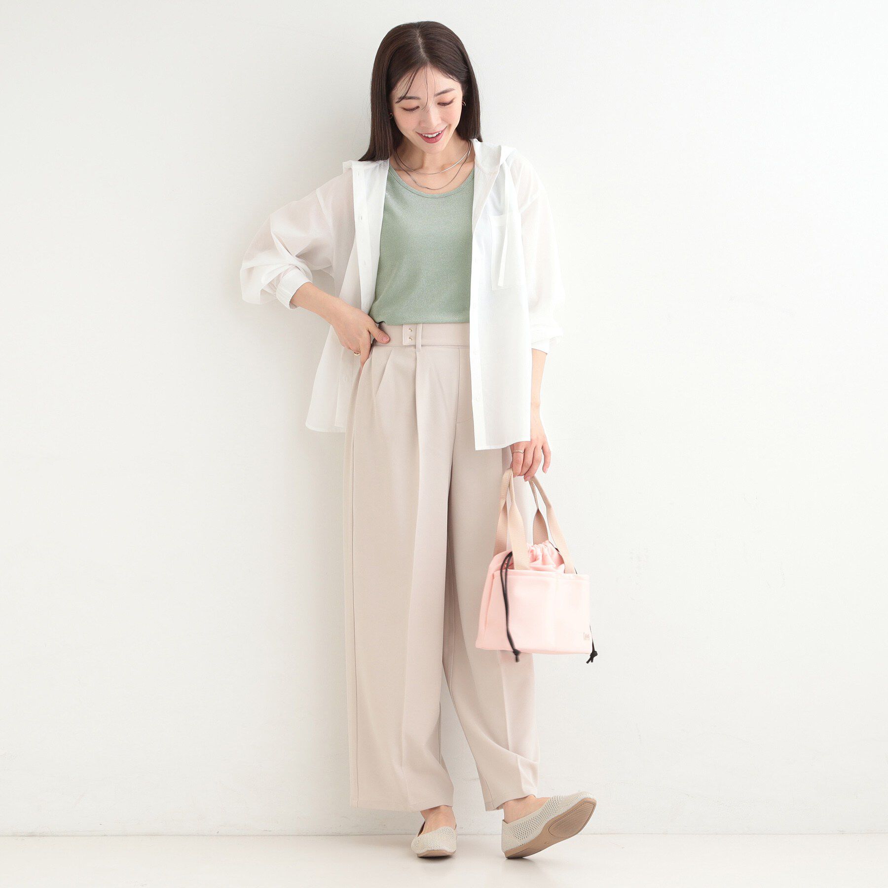 SHOO･LA･RUE「【前後2WAY/洗濯機可/S-LL】コーデのアクセントに　きらきらラメタンクトップ」|キャミソール|