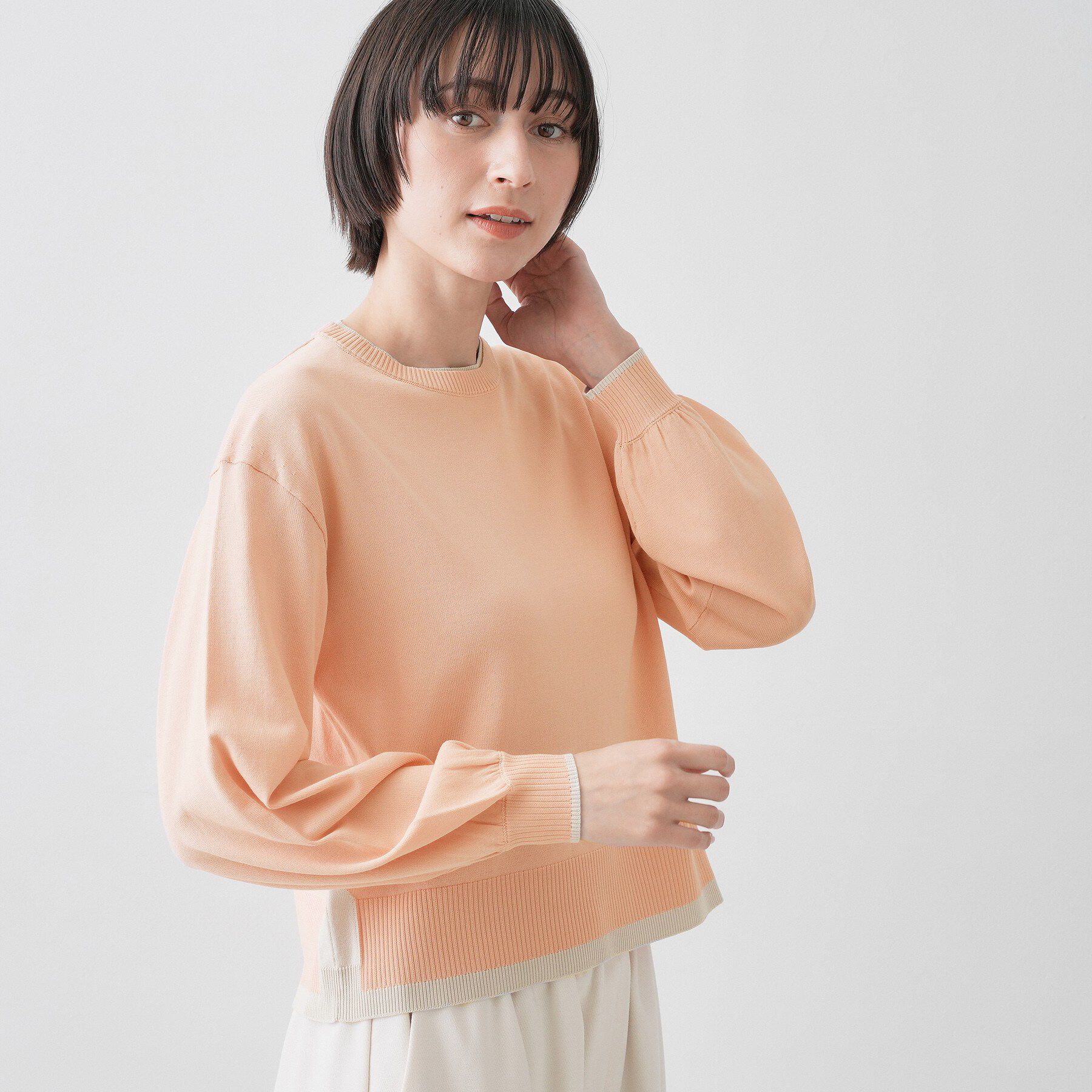 Dessin「【洗える】バイカラーデザインニット」|ニット・セーター|