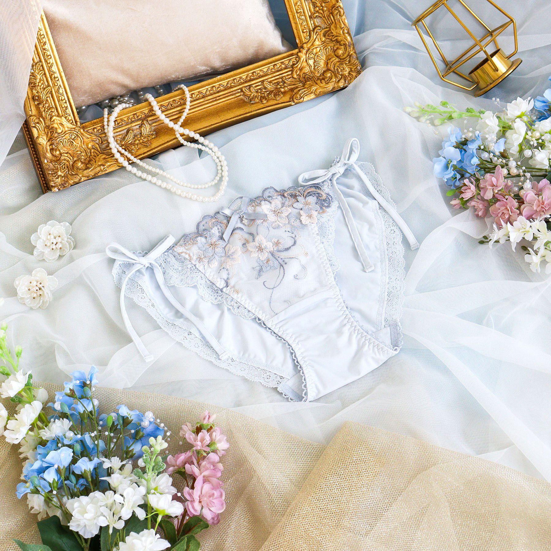 Risa Magli「アイシャ リボンショーツ」|インナー|ブルー(092)