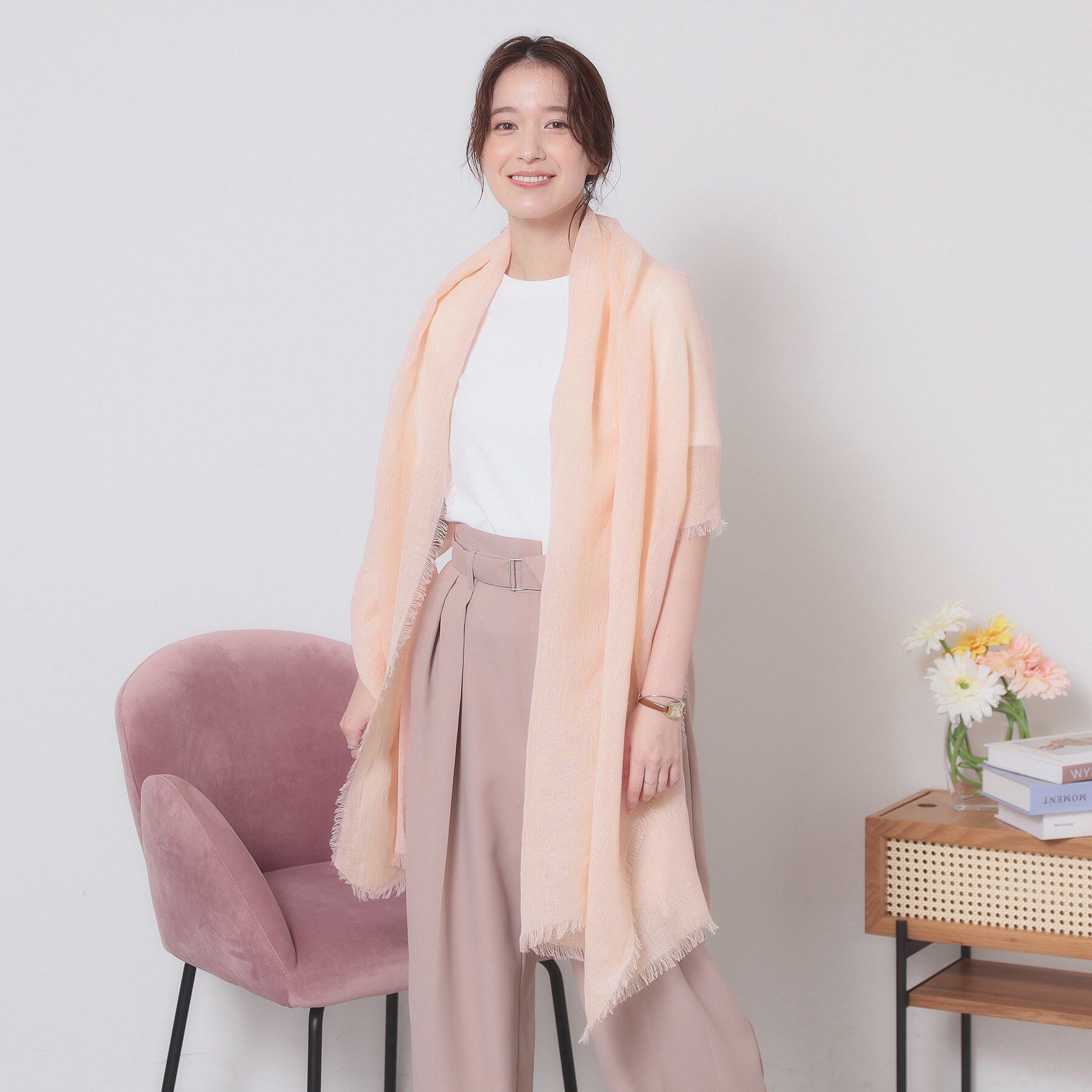 ITS&rsquo;DEMO「【UV／手洗い可】綿麻無地ストール」|ストール|