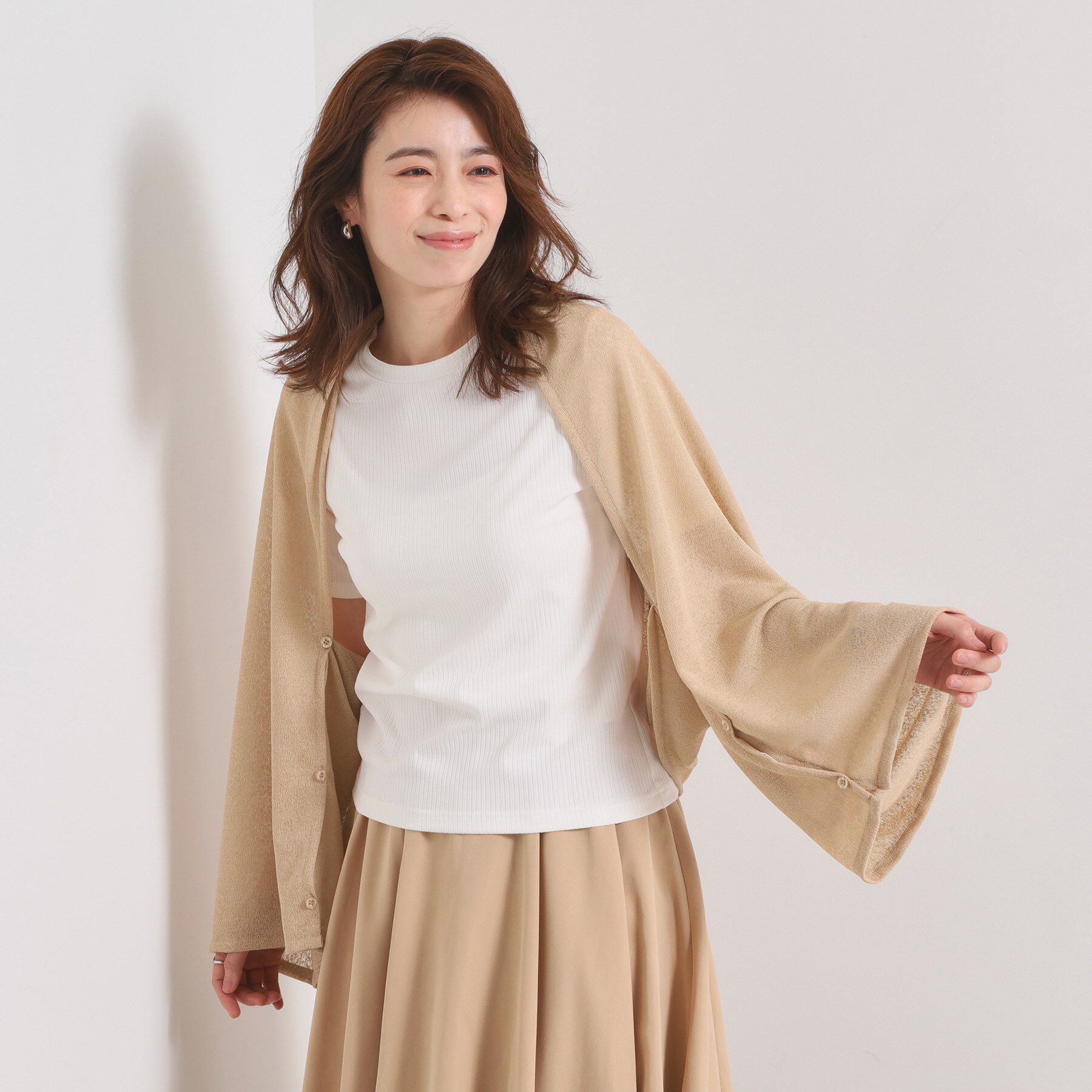 ITS&rsquo;DEMO「【寒暖差対策／手洗い可】リネンライク3WAYストール」|ストール|