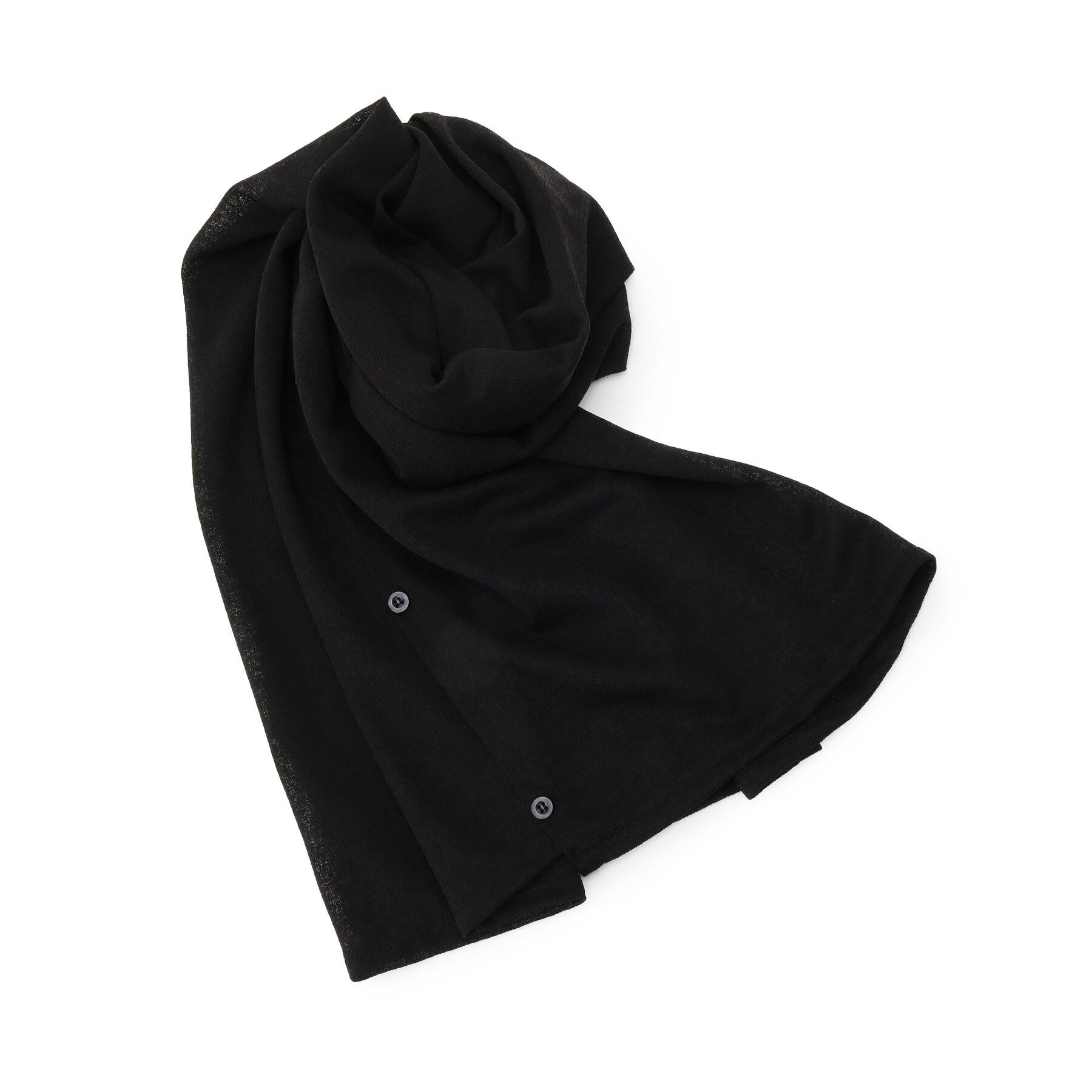 ITS&rsquo;DEMO「【寒暖差対策／手洗い可】リネンライク3WAYストール」|ストール|ブラック(019)