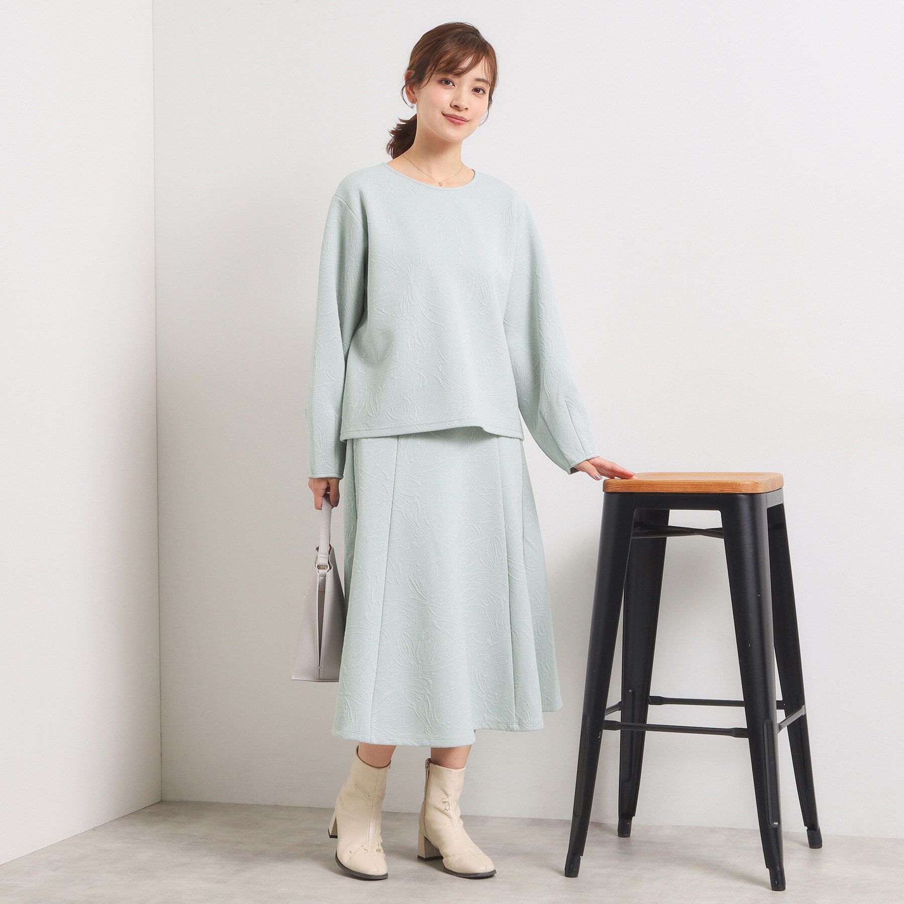 ITS&rsquo;DEMO「【洗濯機OK／セットアップ可】花柄ジャカードトップス」|Tシャツ・カットソー|