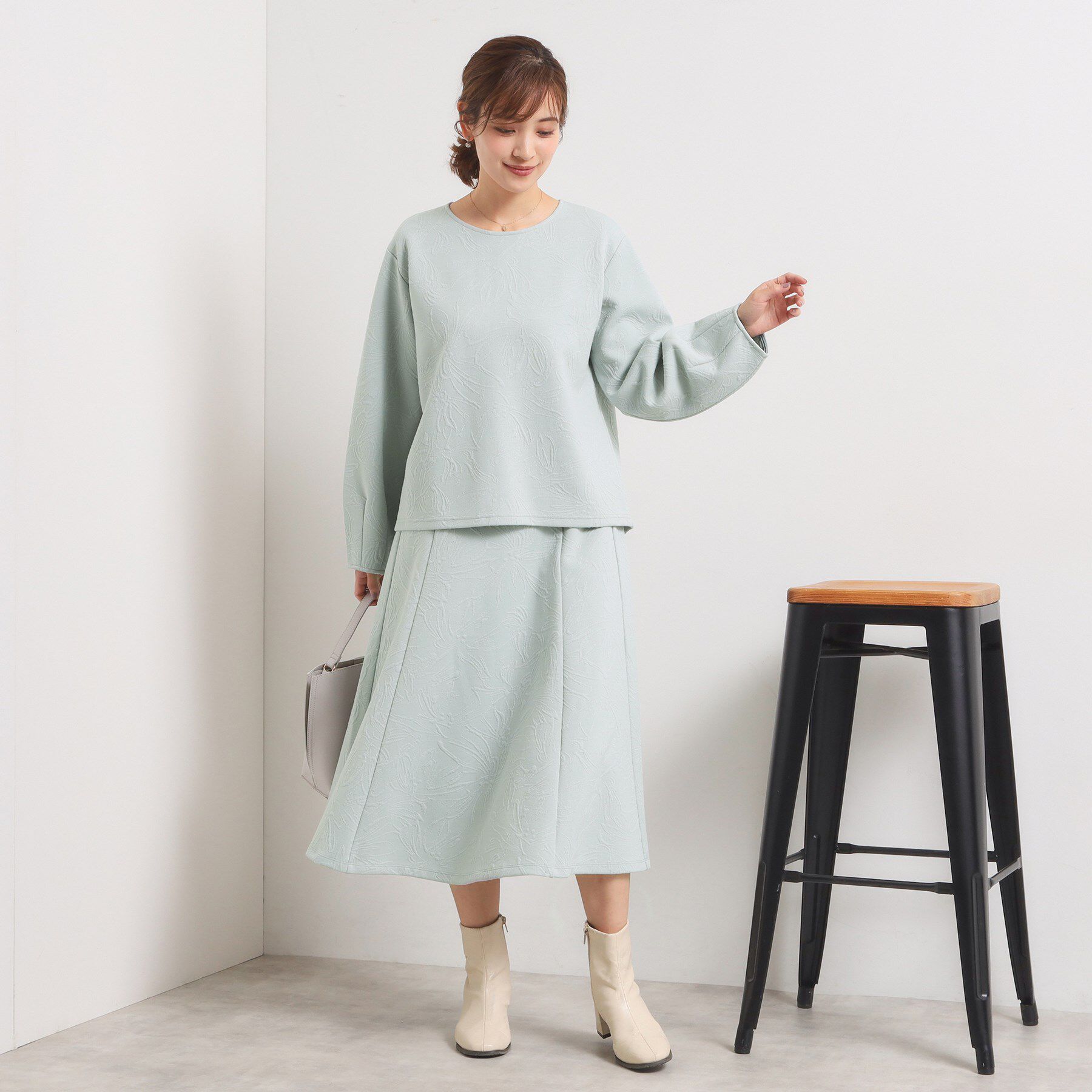 ITS&rsquo;DEMO「【洗濯機OK／セットアップ可】花柄ジャカードトップス」|Tシャツ・カットソー|