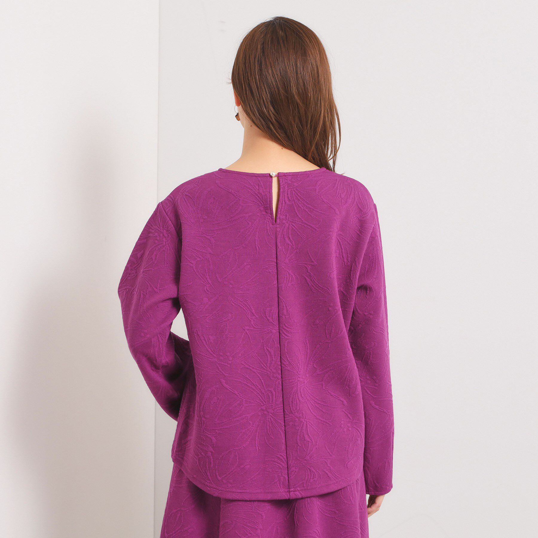 ITS&rsquo;DEMO「【洗濯機OK／セットアップ可】花柄ジャカードトップス」|Tシャツ・カットソー|