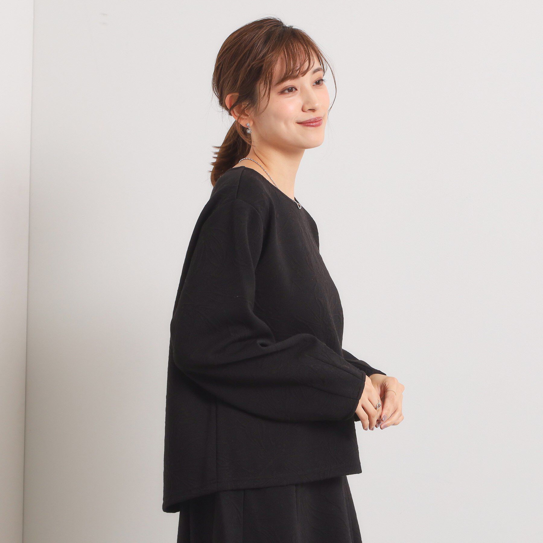 ITS&rsquo;DEMO「【洗濯機OK／セットアップ可】花柄ジャカードトップス」|Tシャツ・カットソー|