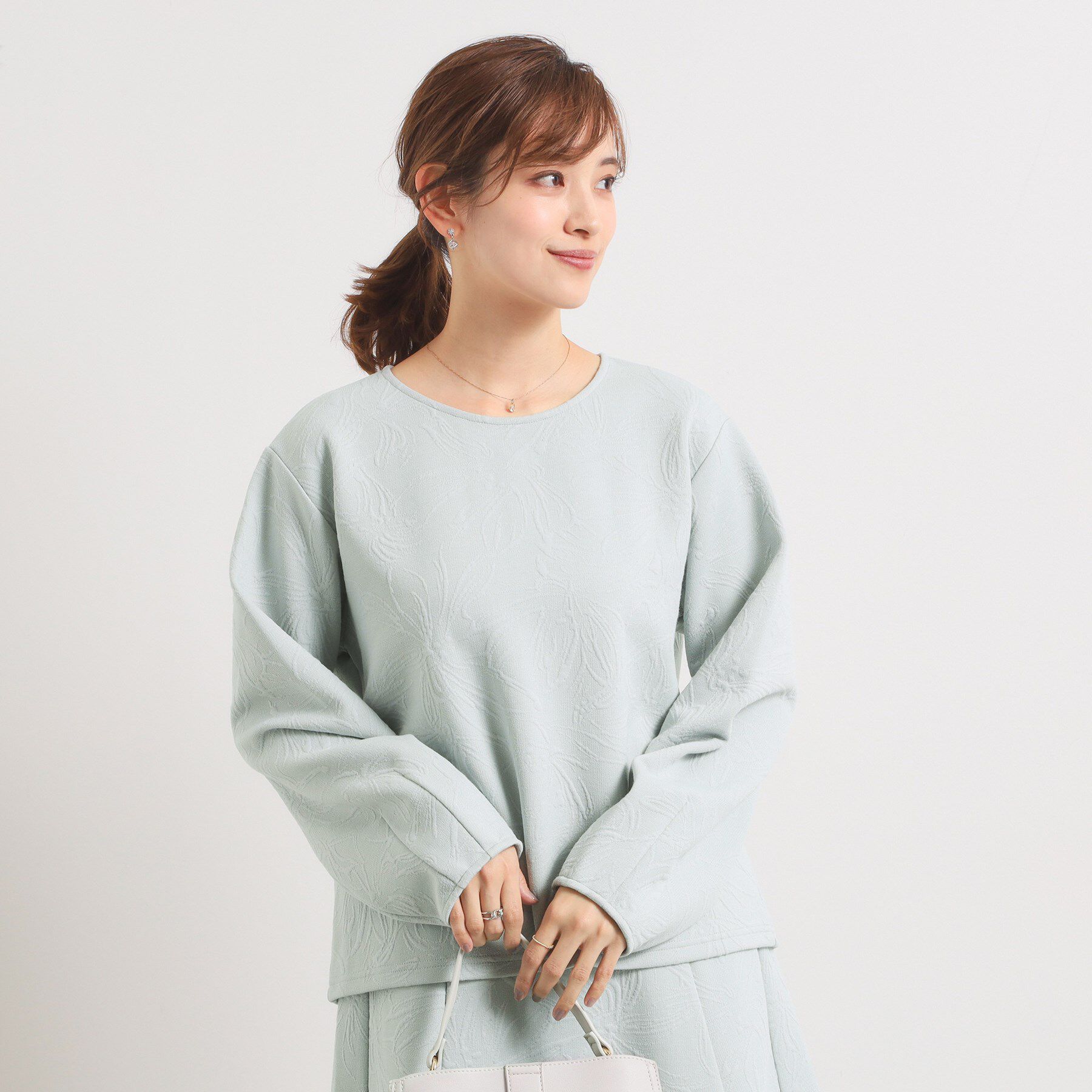 ITS&rsquo;DEMO「【洗濯機OK／セットアップ可】花柄ジャカードトップス」|Tシャツ・カットソー|