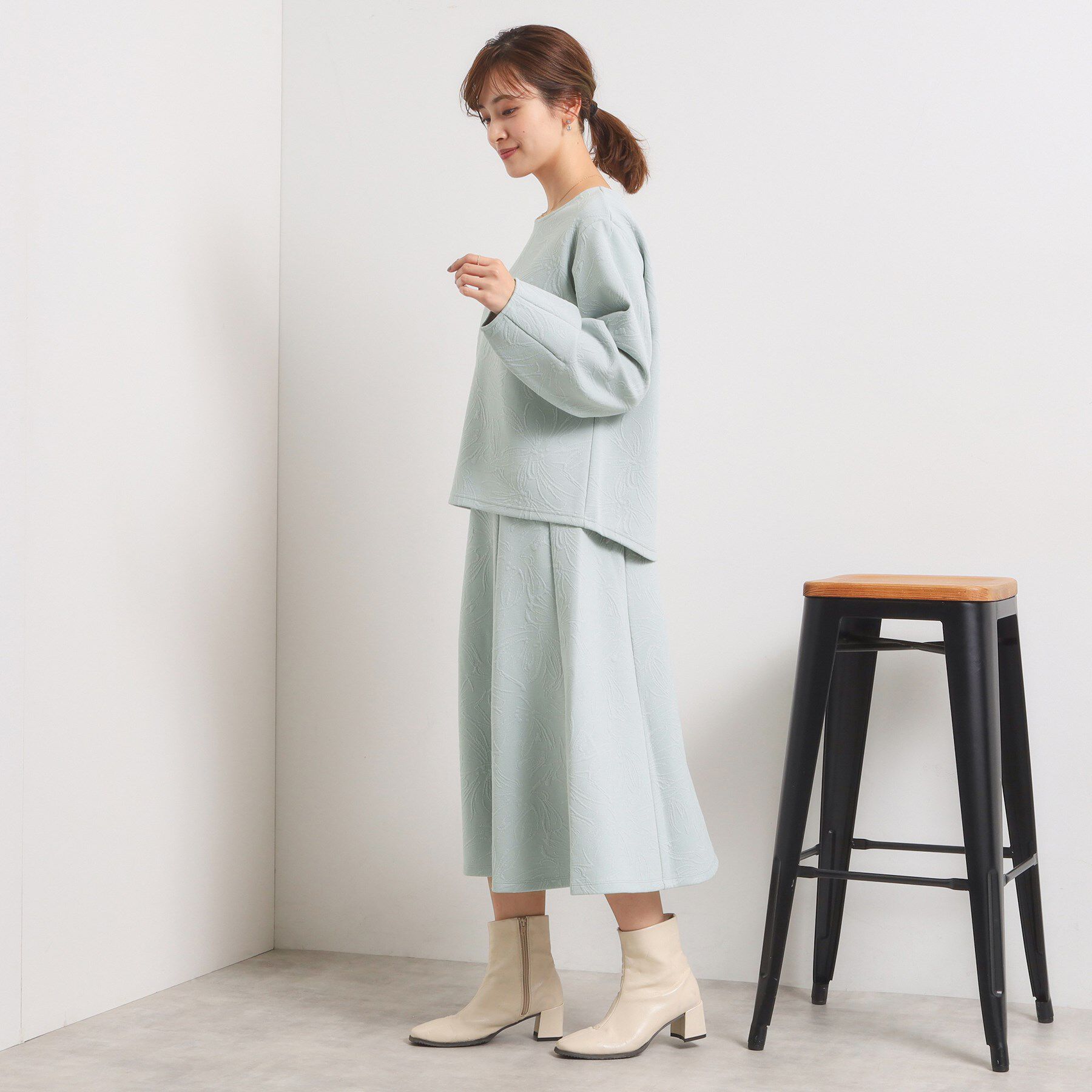 ITS&rsquo;DEMO「【手洗い可／セットアップ可】花柄ジャカードスカート」|スカート|