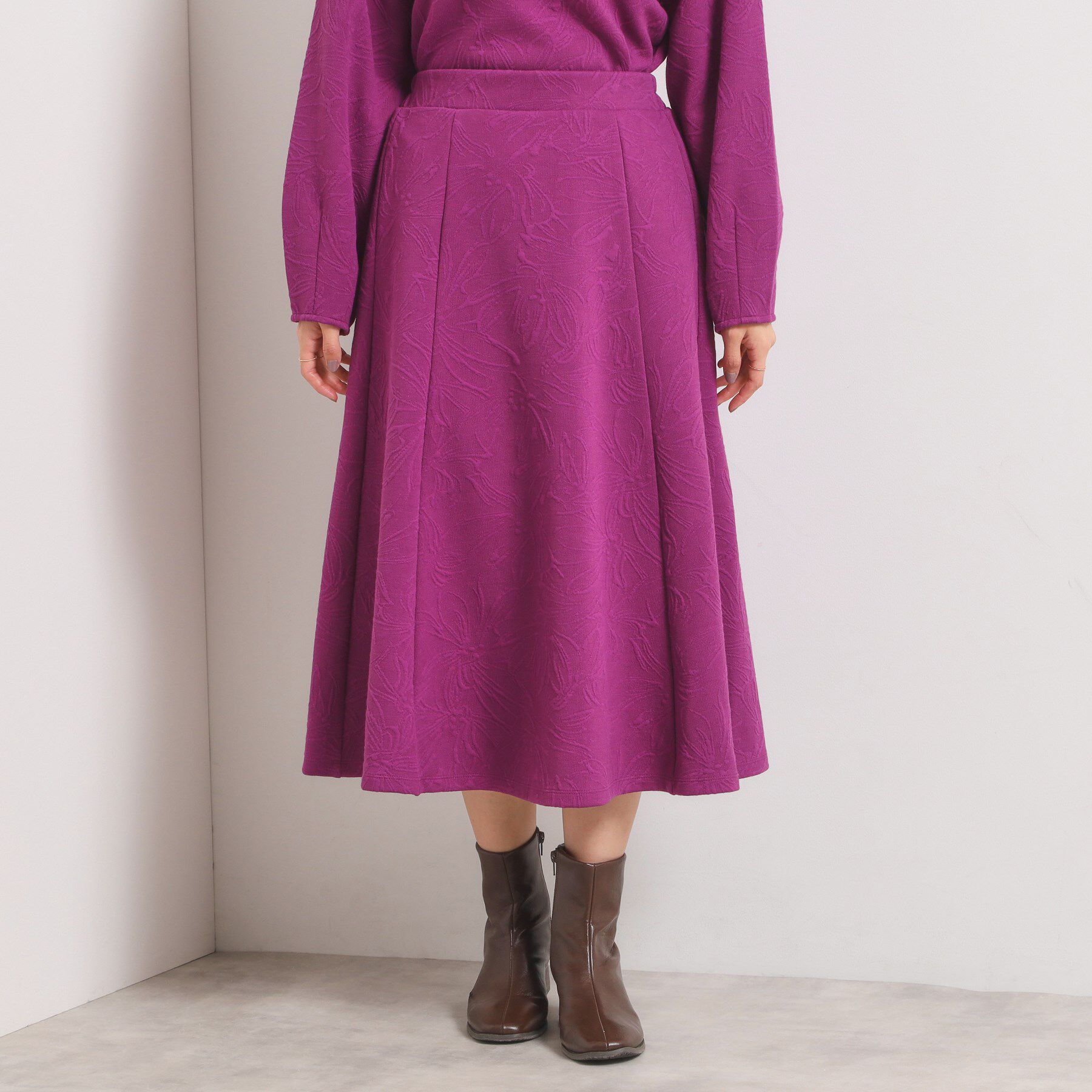 ITS&rsquo;DEMO「【手洗い可／セットアップ可】花柄ジャカードスカート」|スカート|