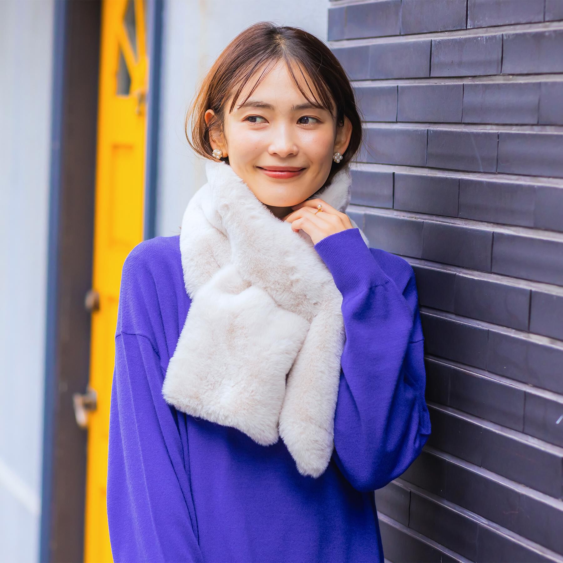 ITS&rsquo;DEMO「【手洗い可】ボリュームフェイクファーマフラー」|ストール|