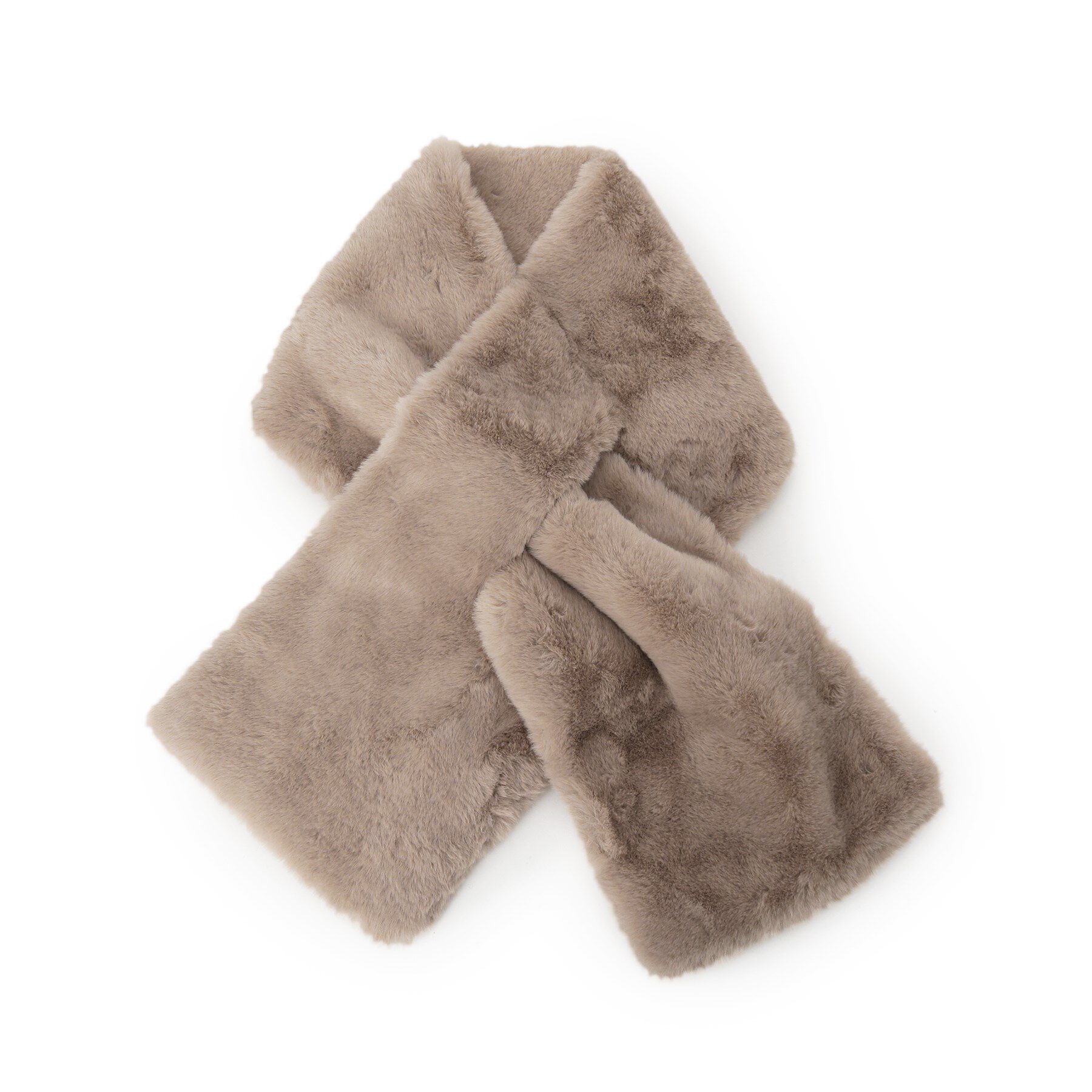 ITS&rsquo;DEMO「【手洗い可】ボリュームフェイクファーマフラー」|ストール|ベージュ(052)