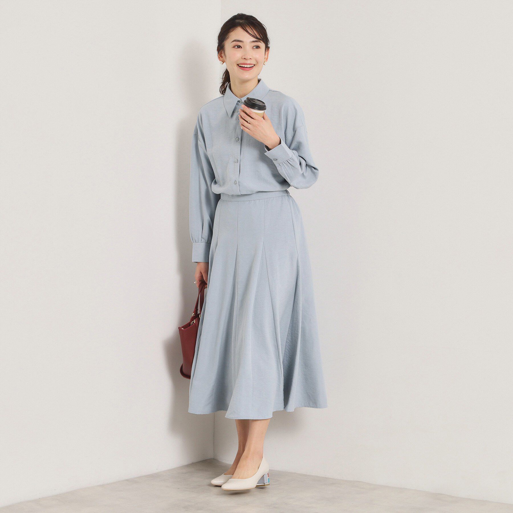 ITS&rsquo;DEMO「【手洗い可／セットアップ可】サテンピーチスカート」|スカート|