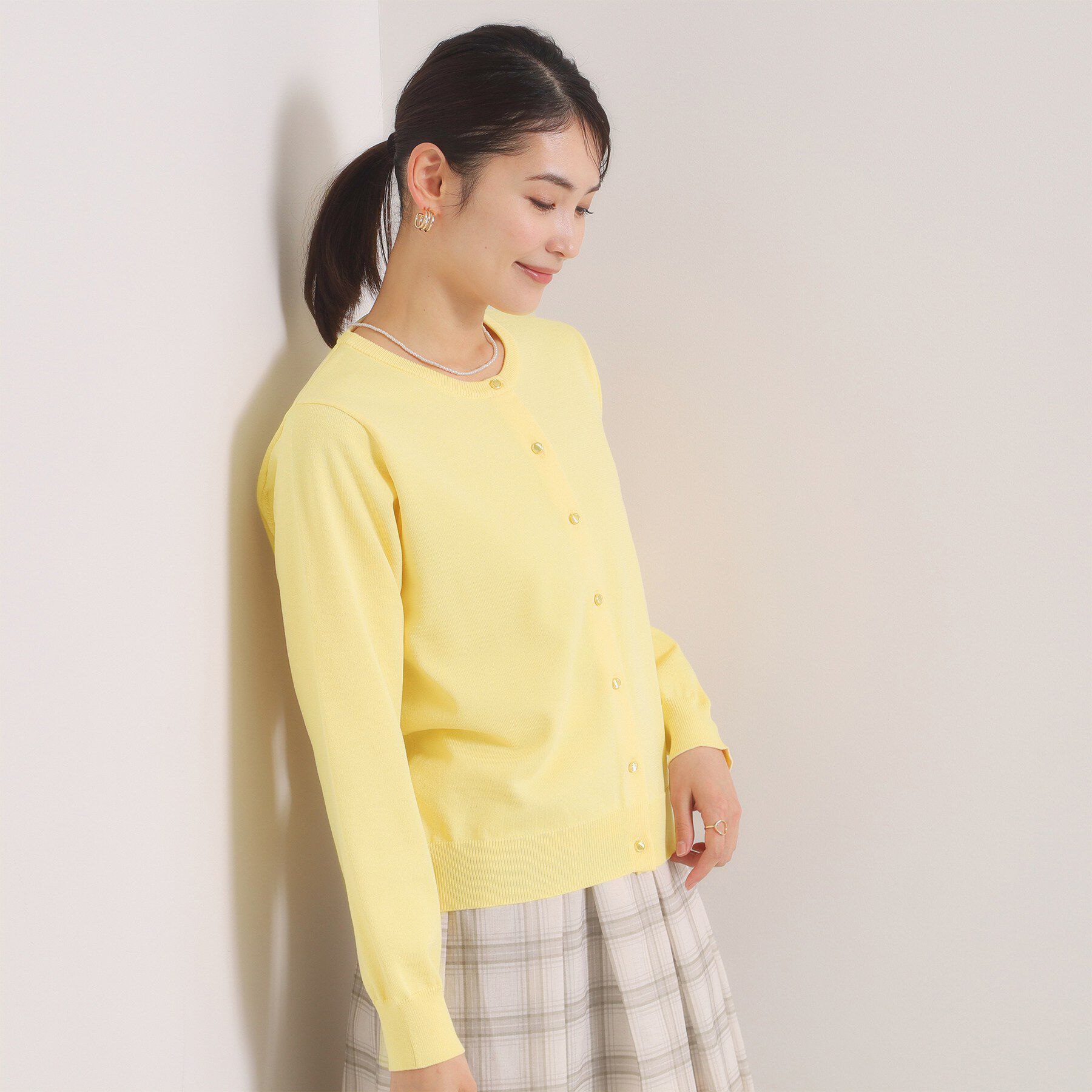 ITS&rsquo;DEMO「【繰り返し洗える／毛玉防止／洗濯機OK】タフニットクルーカーディガン」|カーディガン|