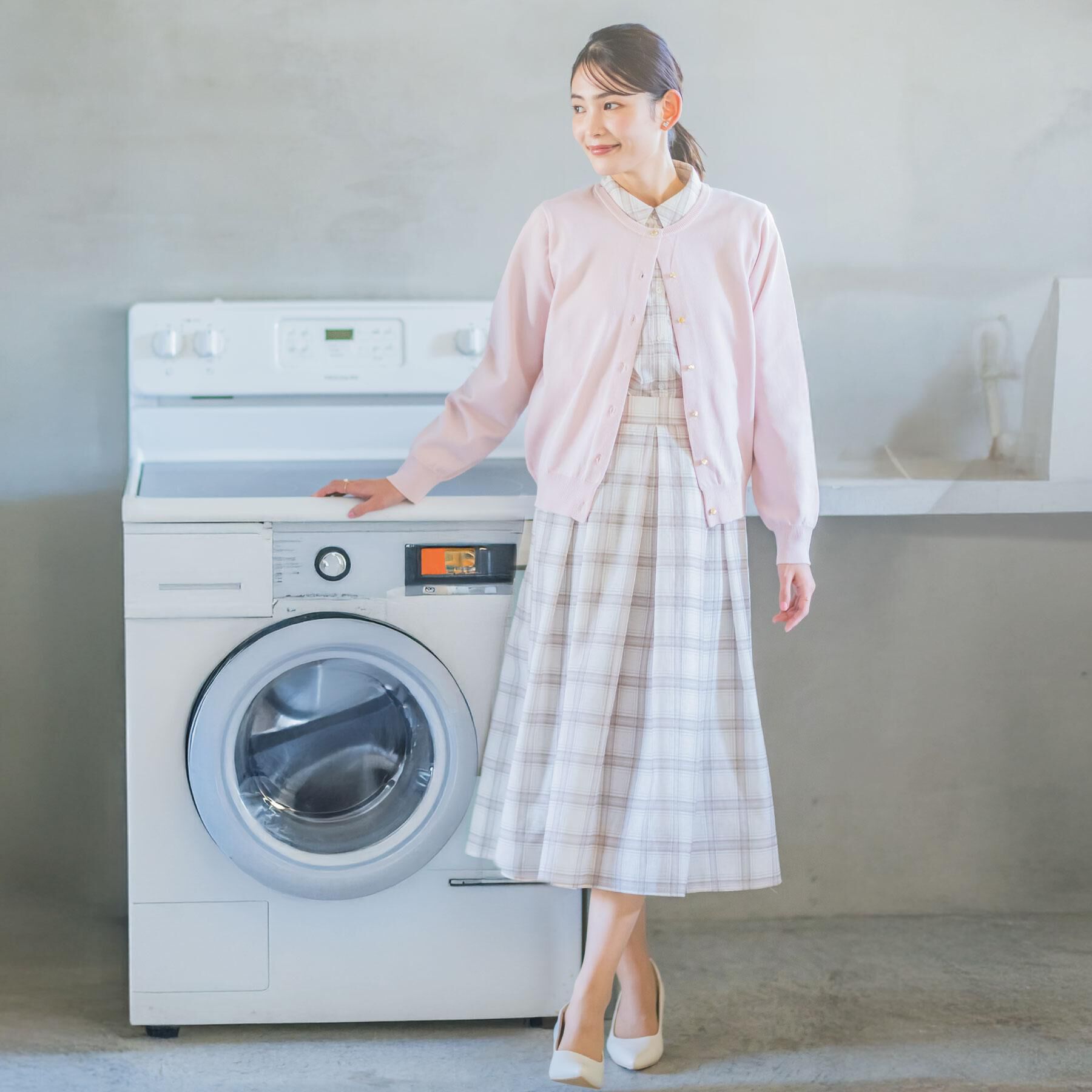 ITS&rsquo;DEMO「【繰り返し洗える／毛玉防止／洗濯機OK】タフニットクルーカーディガン」|カーディガン|