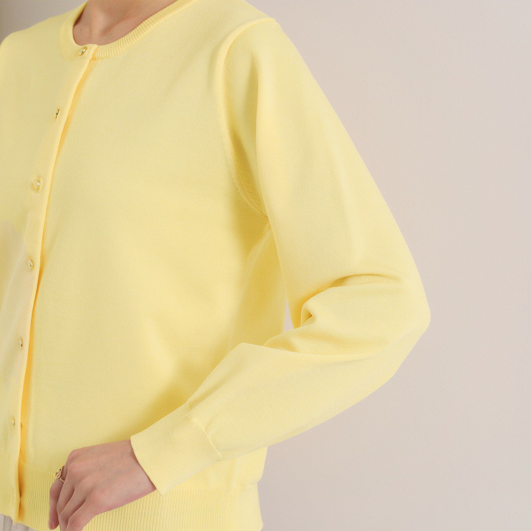 ITS&rsquo;DEMO「【繰り返し洗える／毛玉防止／洗濯機OK】タフニットクルーカーディガン」|カーディガン|