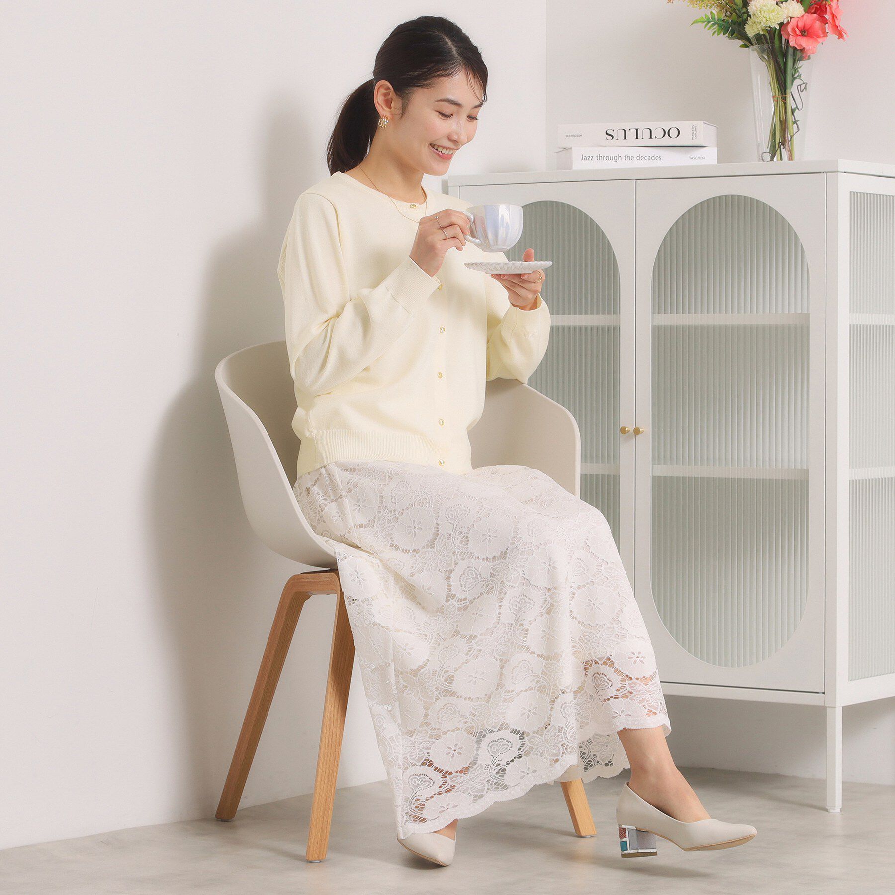 ITS&rsquo;DEMO「【繰り返し洗える／毛玉防止／洗濯機OK】タフニットクルーカーディガン」|カーディガン|