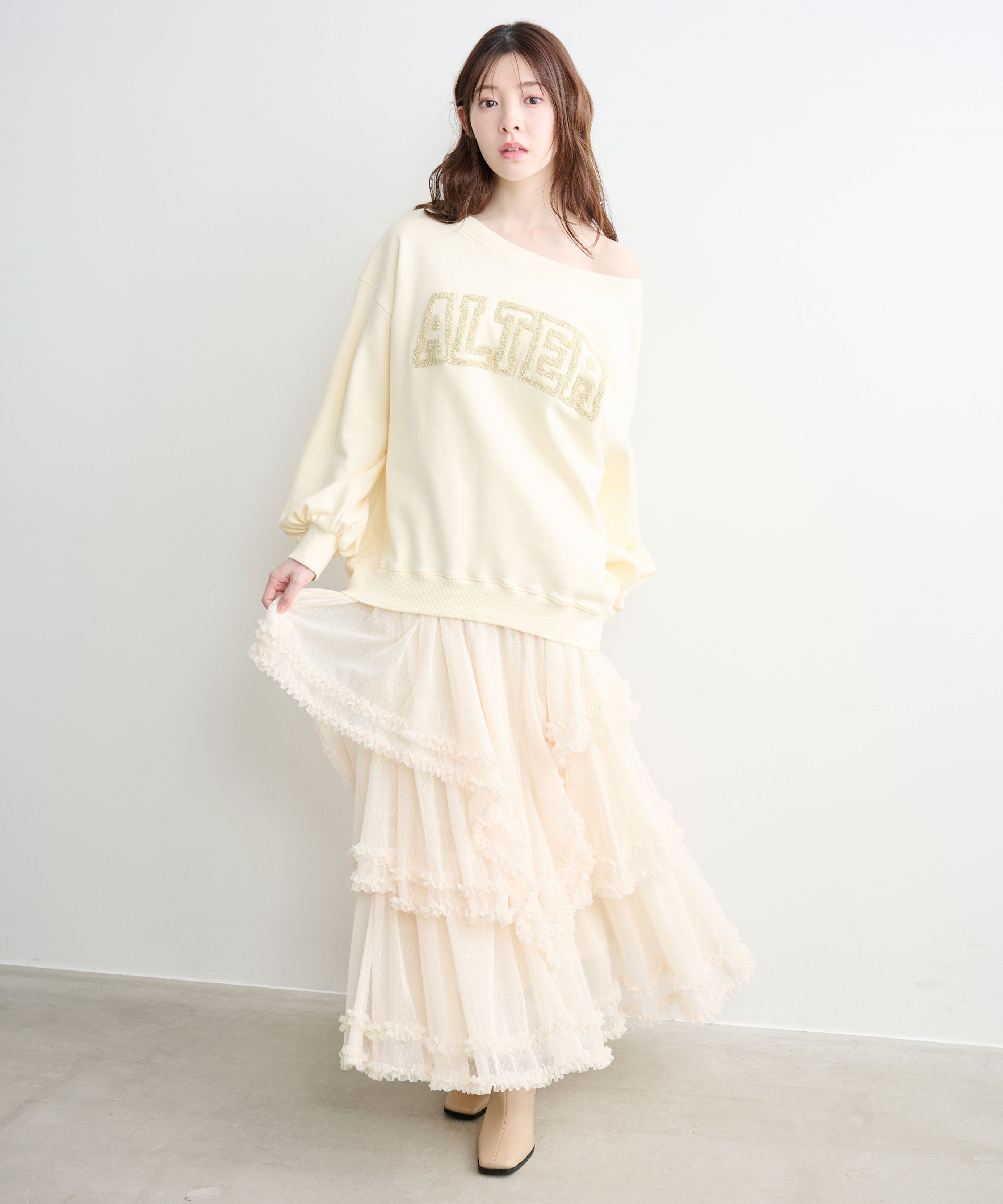 COCO DEAL「ドットチュールティアードフレアスカート」|スカート|