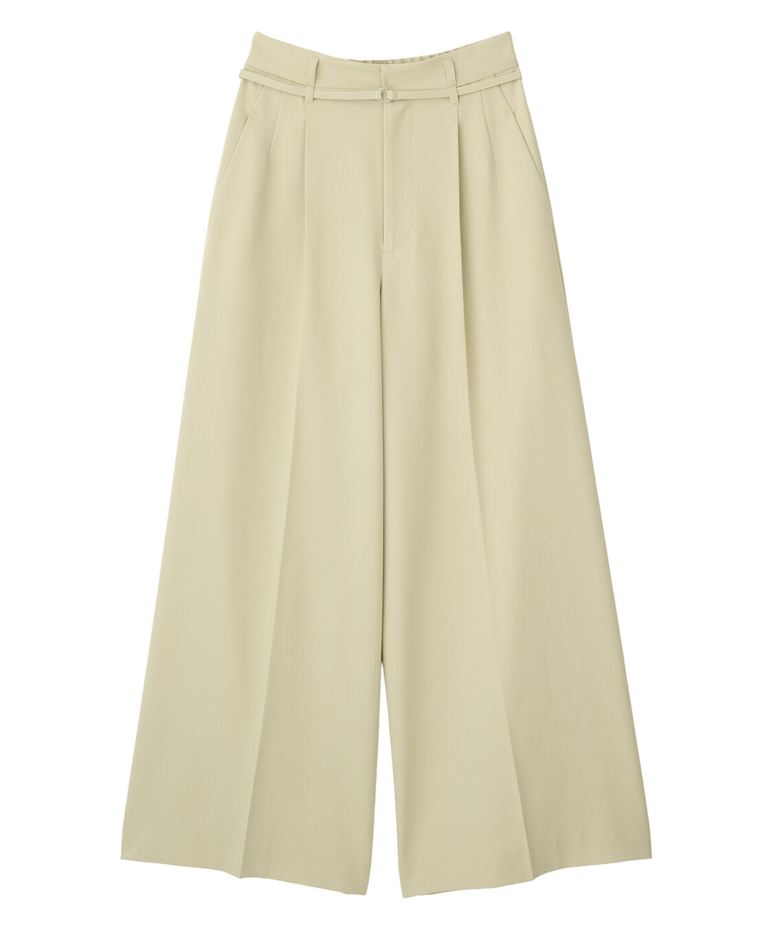 COCO DEAL「細ベルト付きタックワイドパンツ」|スラックス|