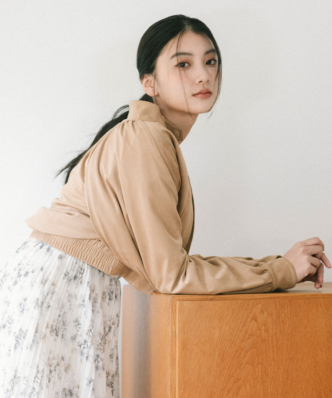 COCO DEAL「ギャザーボリュームスウェードブルゾン」|ブルゾン・スタジャン|