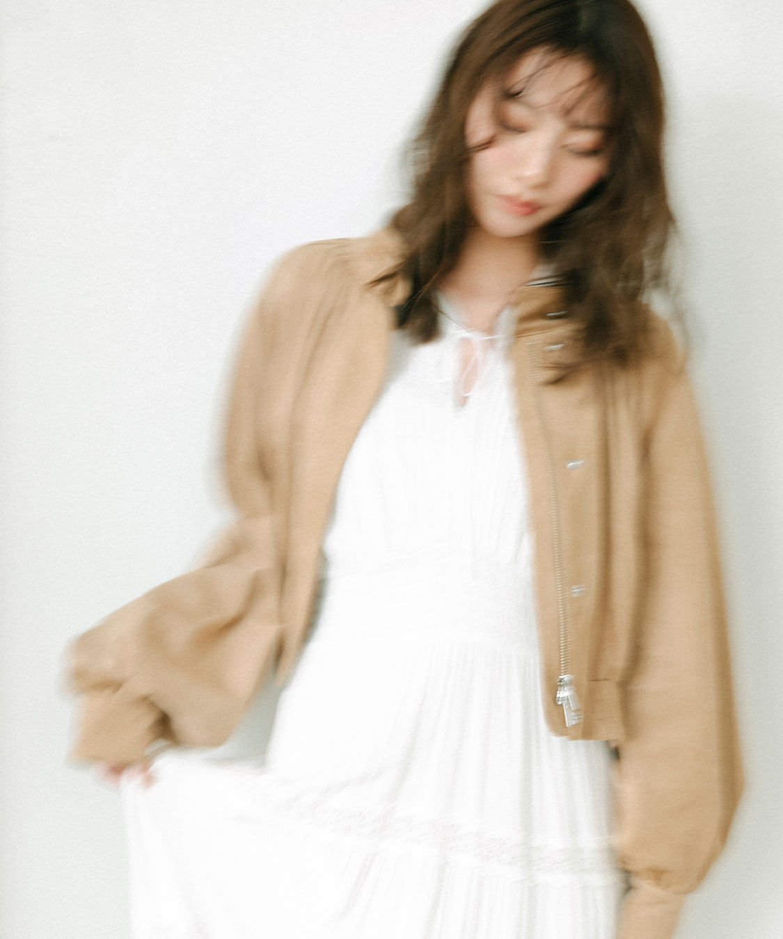 COCO DEAL「ギャザーボリュームスウェードブルゾン」|ブルゾン・スタジャン|