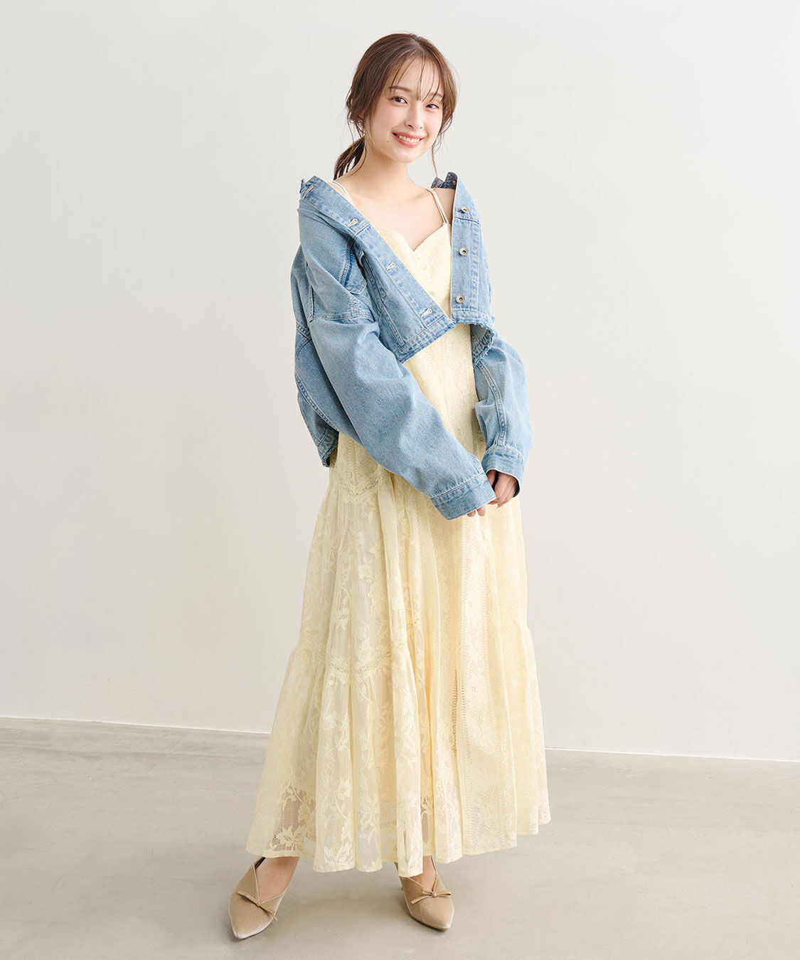 COCO DEAL「レースティアードキャミワンピース」|ワンピース|