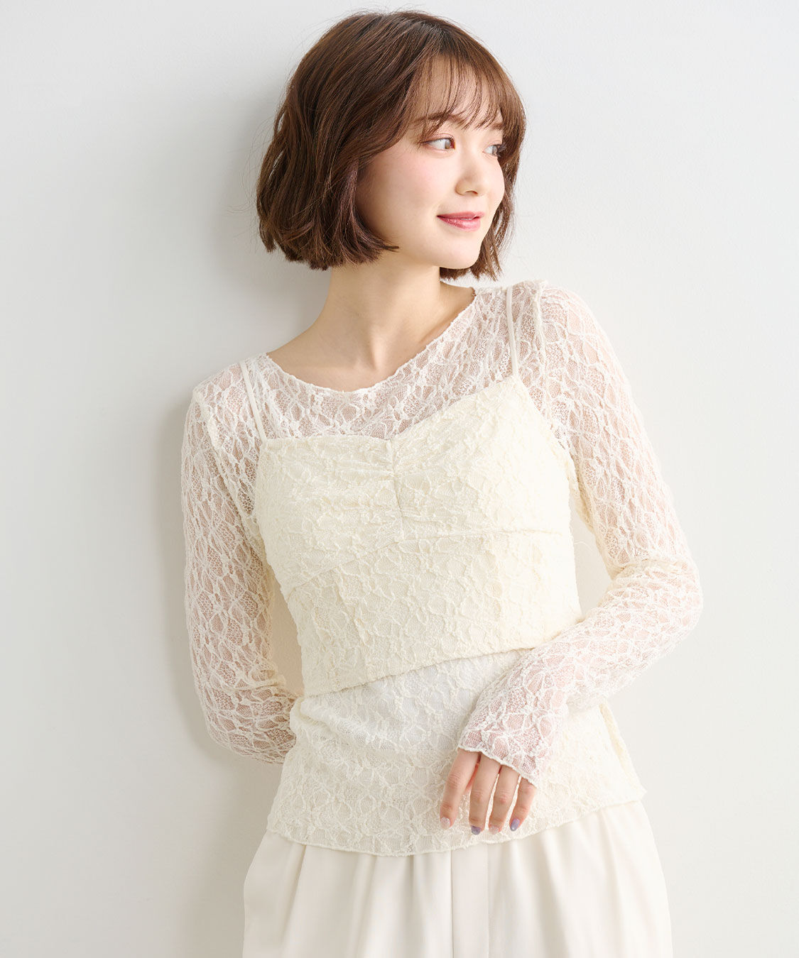 COCO DEAL「レースビスチェレイヤードトップス」|Tシャツ・カットソー|