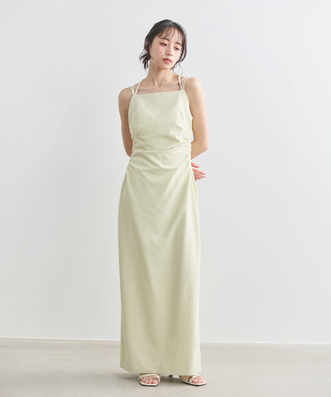 COCO DEAL「ウエストギャザーキャミワンピース」|ワンピース|ライム