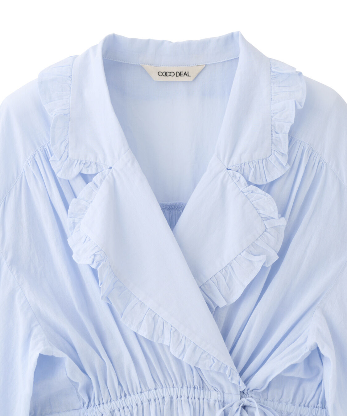 COCO DEAL「オープンカラーフリルブラウス」|シャツ・ブラウス|