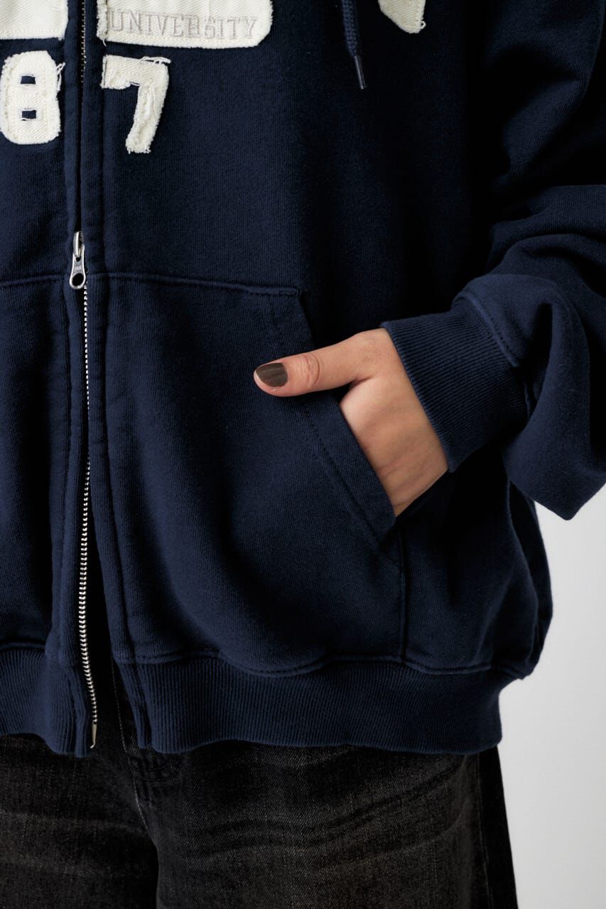 MOUSSY「COLLEGIATE ZIP フーディー」|パーカー|