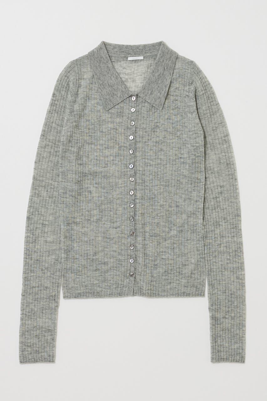 MOUSSY「SHEER KNIT SHIRT シャツ」|ニット・セーター|