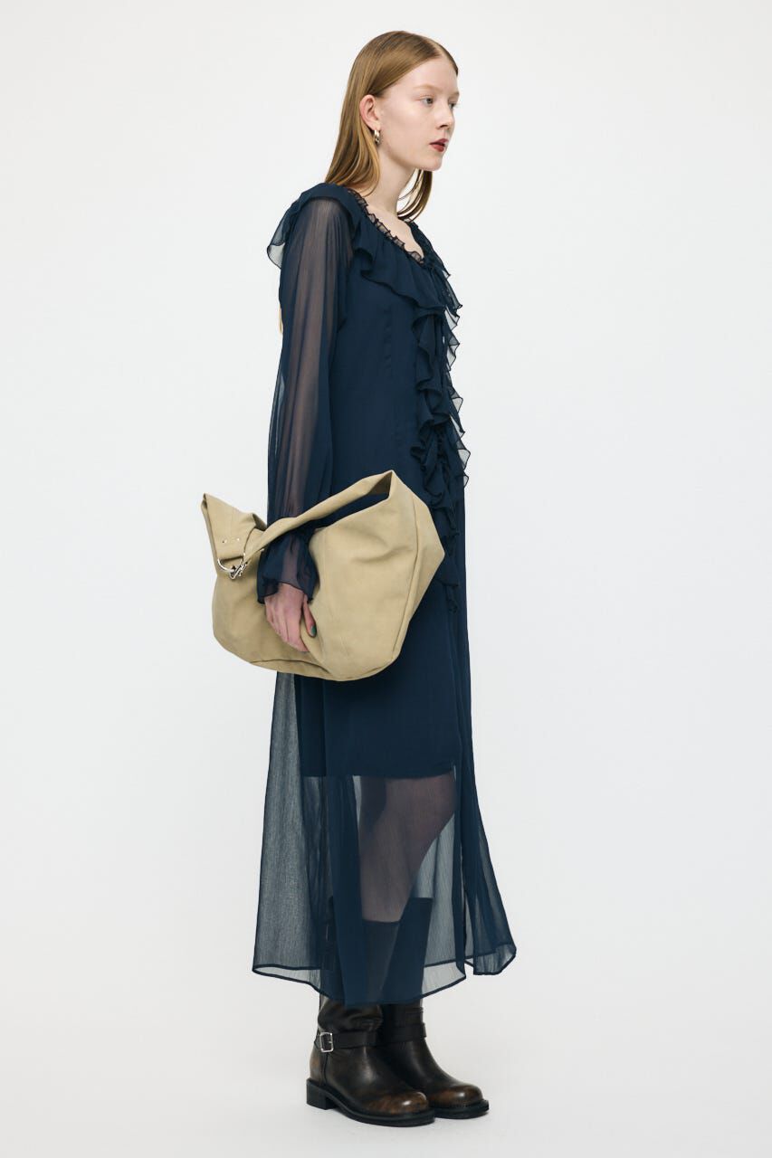 MOUSSY「RUFFLE CHIFFON MAXI ドレス」|ワンピース|
