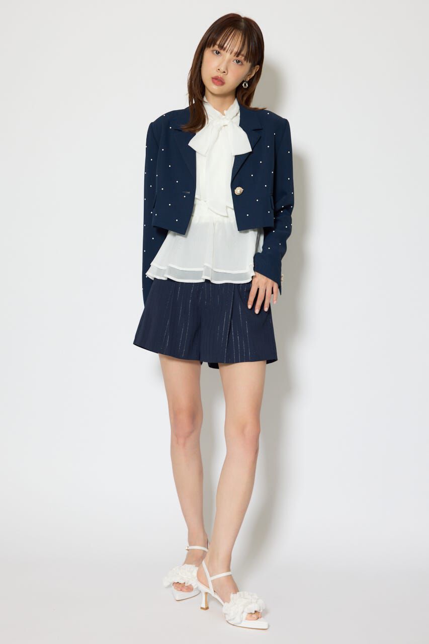 rienda「パール付きシングルショートテーラードジャケット」|その他|