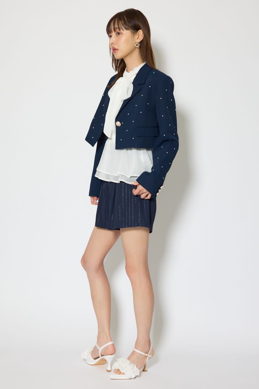 rienda「パール付きシングルショートテーラードジャケット」|その他|